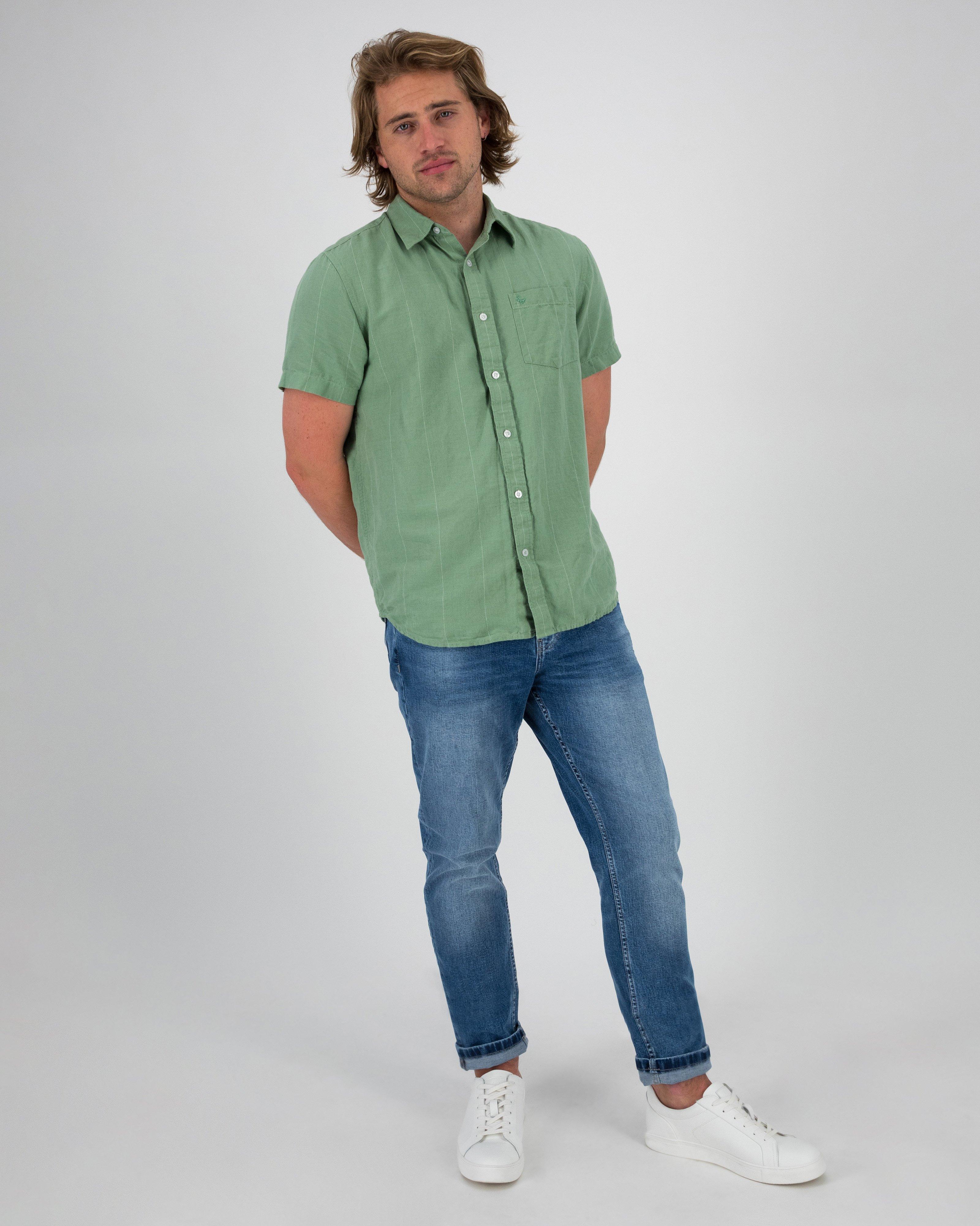 Old Khaki Men’s Larry Stripe Shirt -  Green