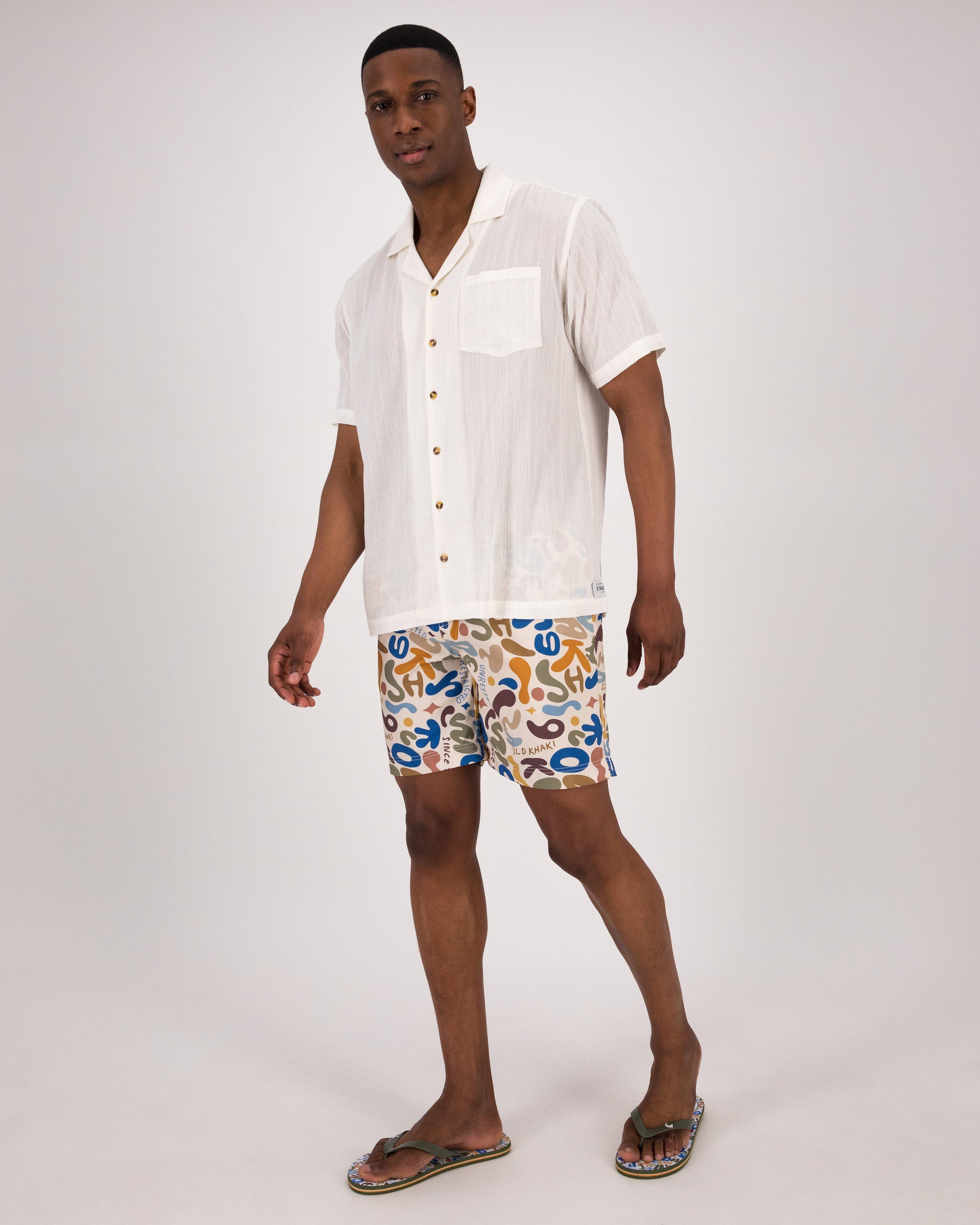 Old Khaki Men’s Jedd Print Swim Shorts -  Stone