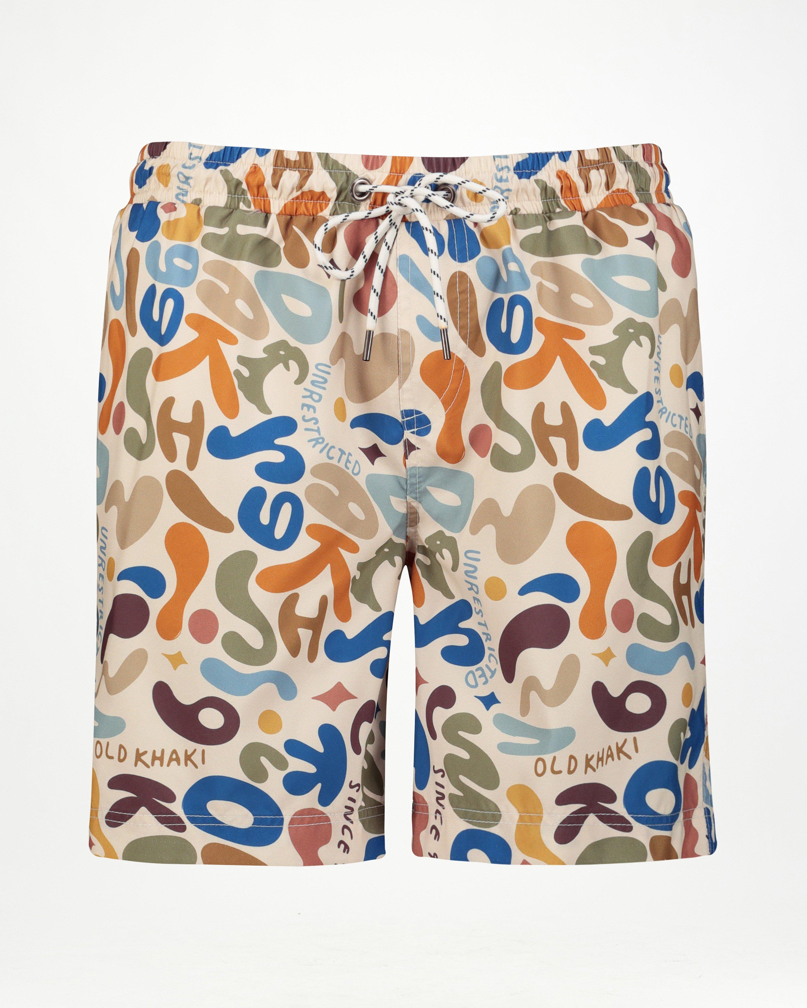 Old Khaki Men’s Jedd Print Swim Shorts -  Stone