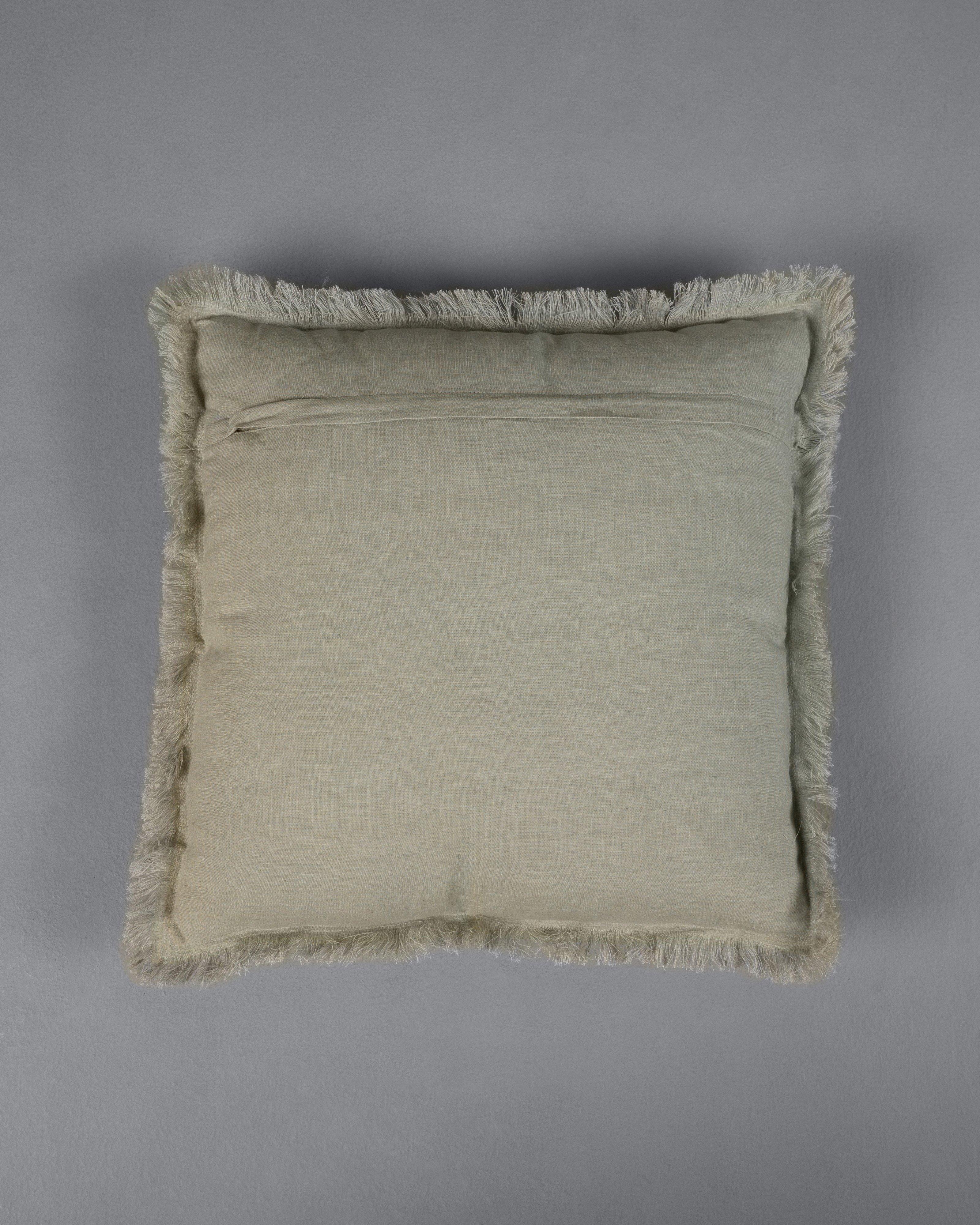 Tash Raw Edge Linen Cushion  -  Sage