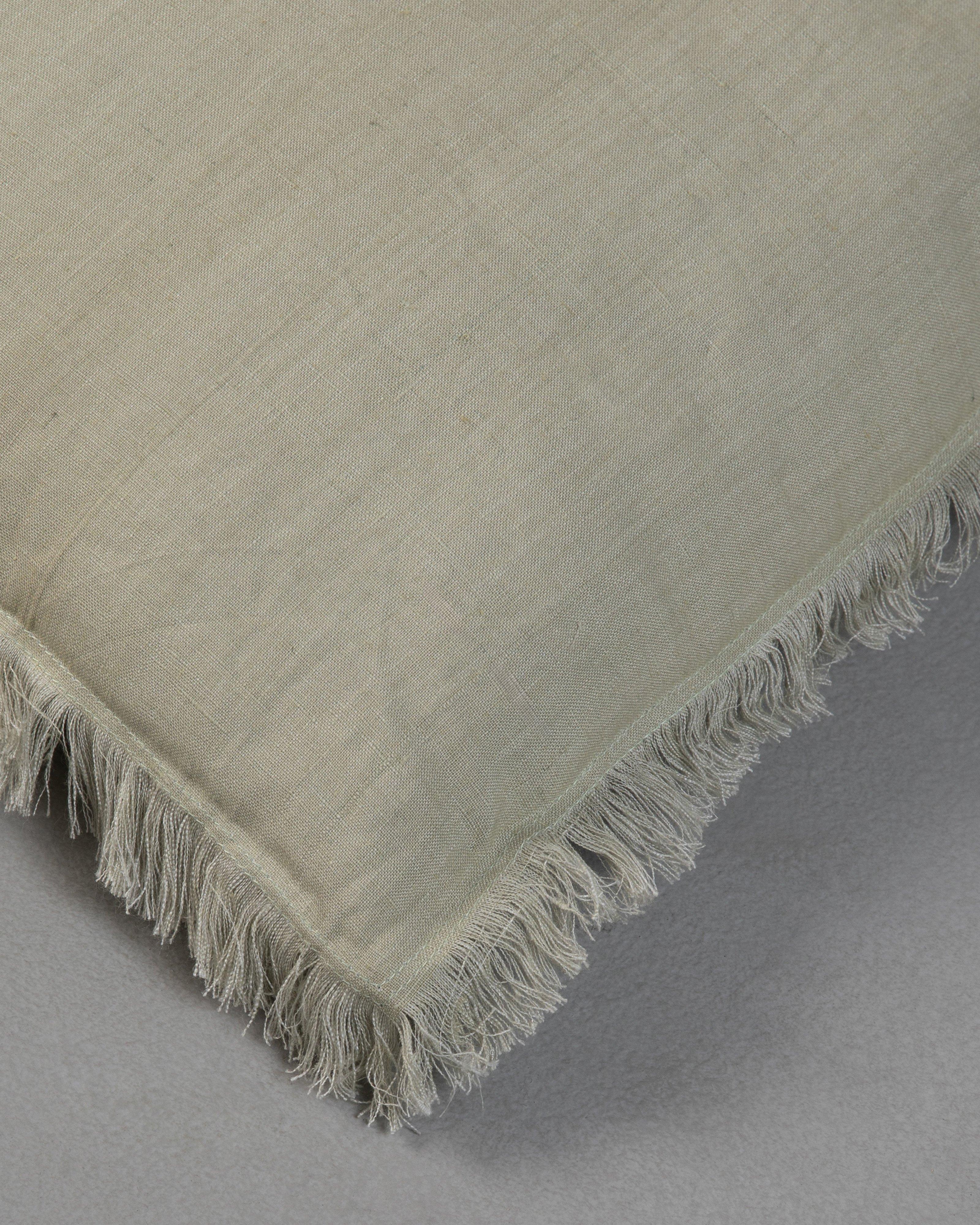 Tash Raw Edge Linen Cushion  -  Sage