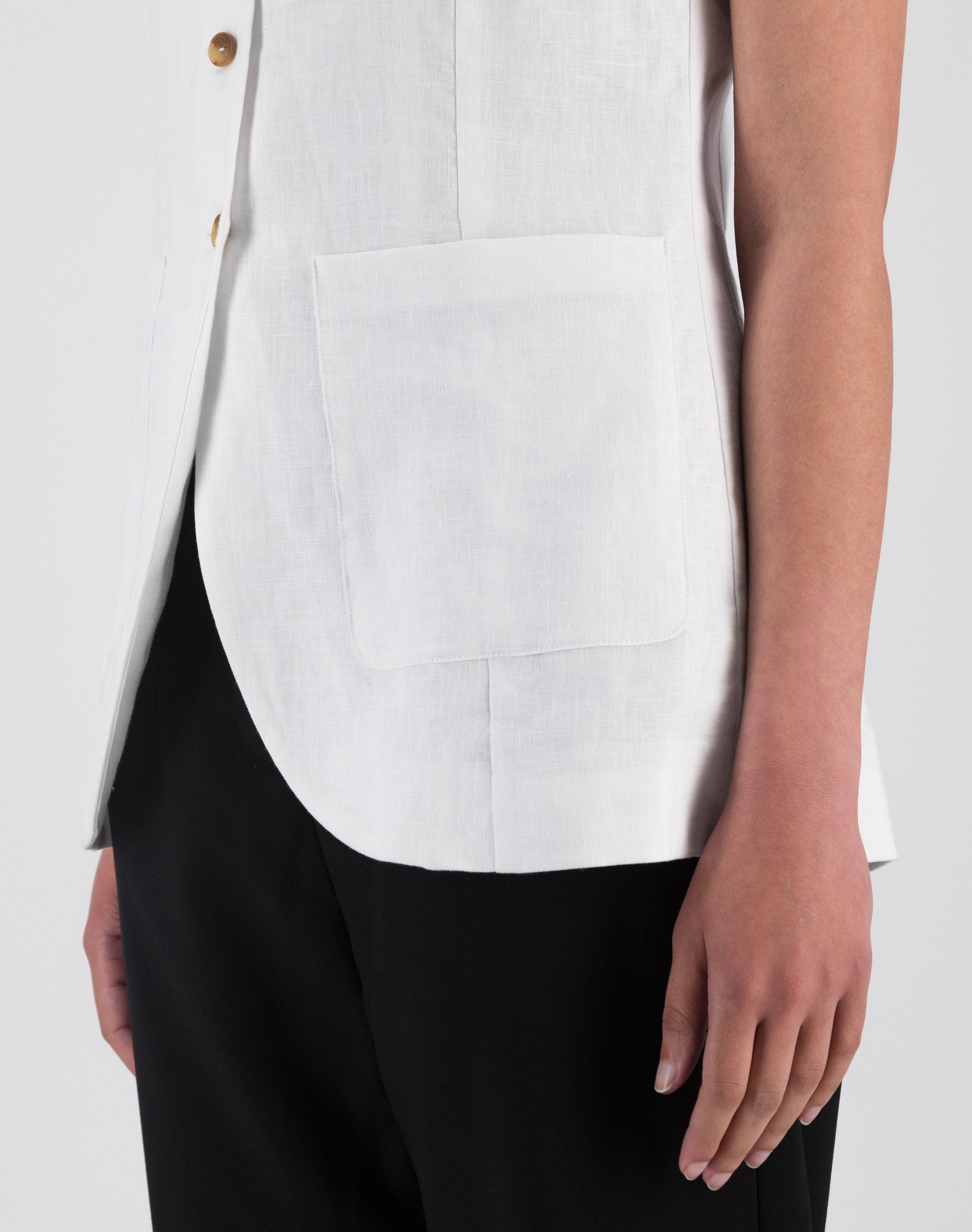 Akari Linen Waistcoat -  White