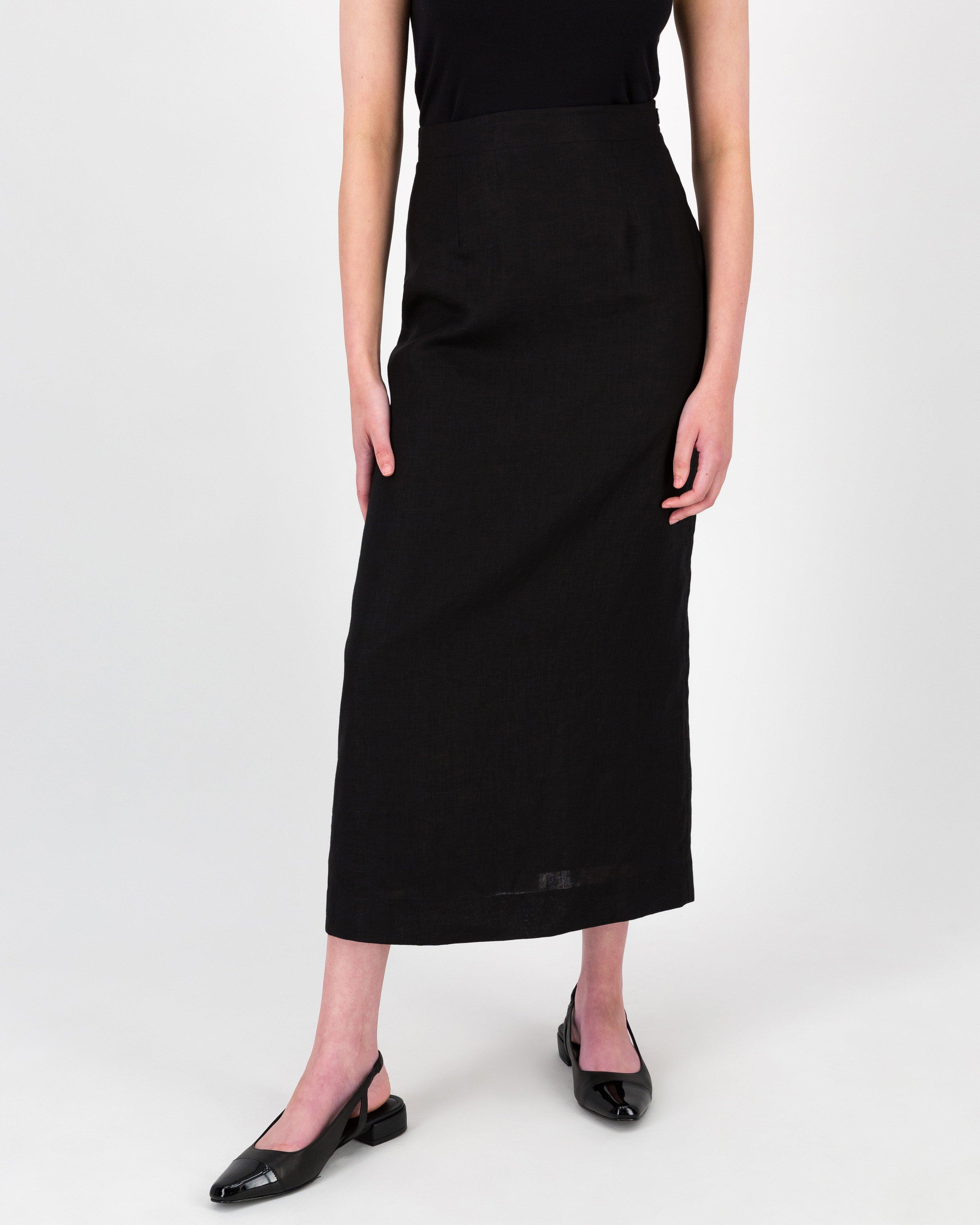 Akari Linen Skirt -  Black