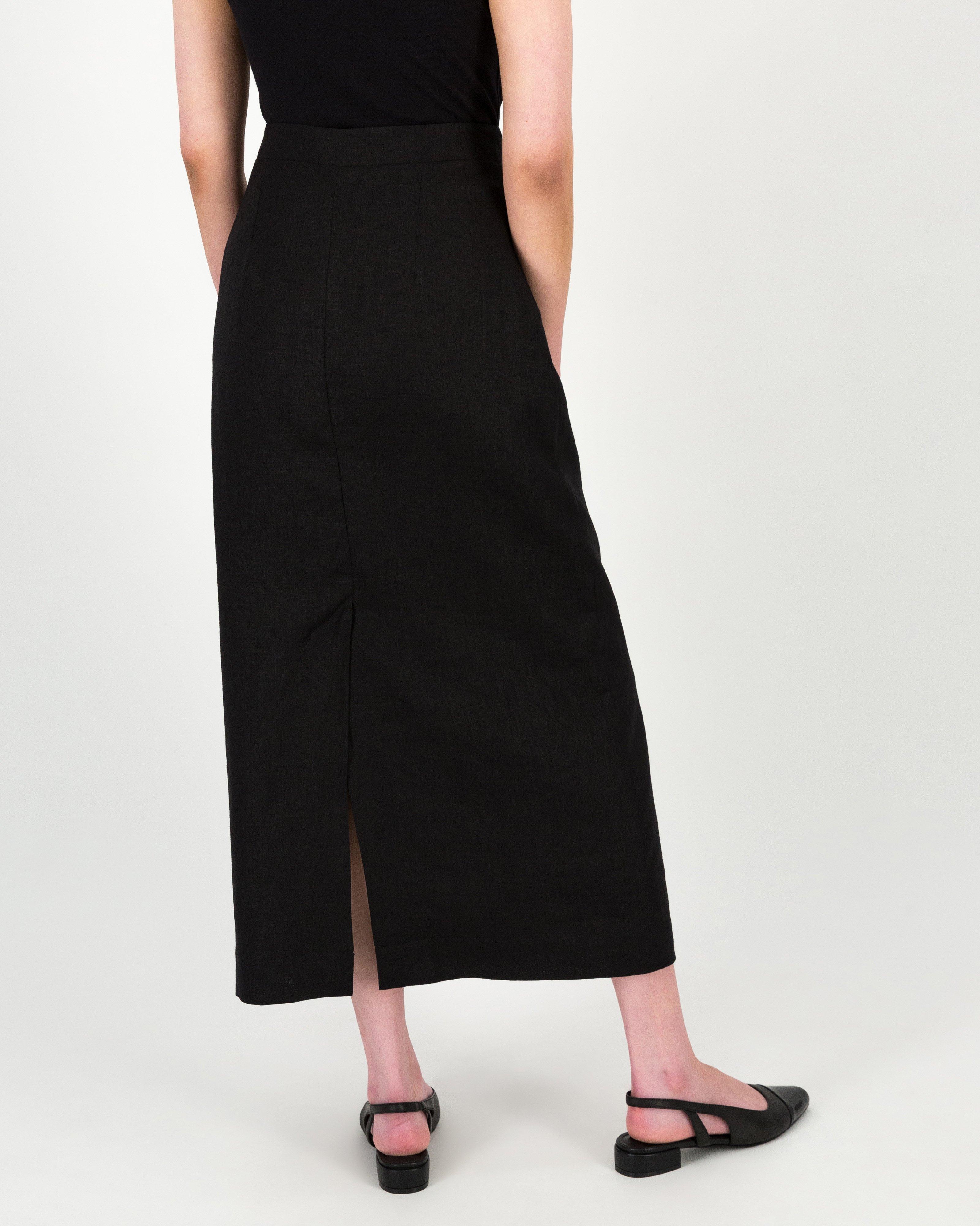 Akari Linen Skirt -  Black