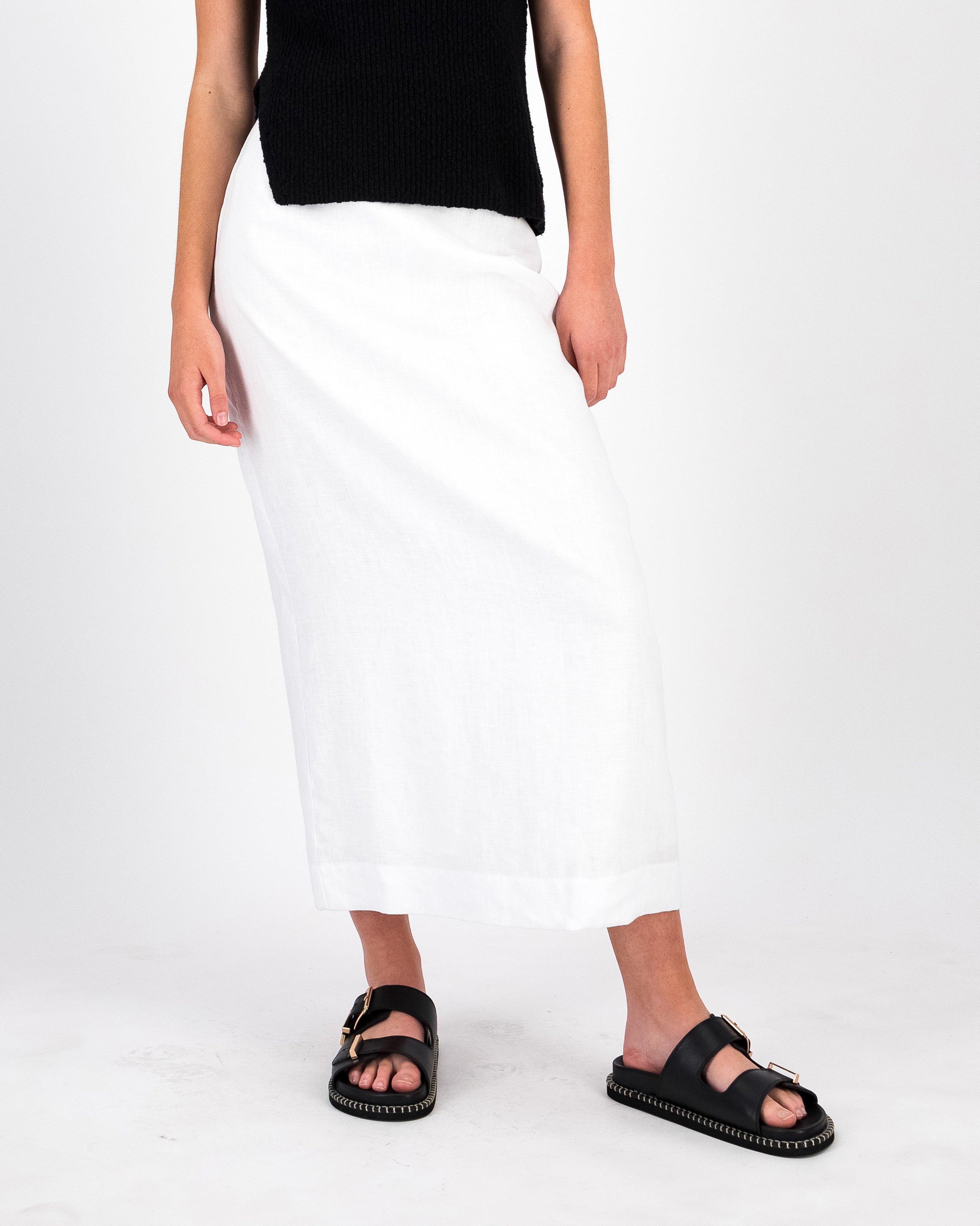 Akari Linen Skirt -  White