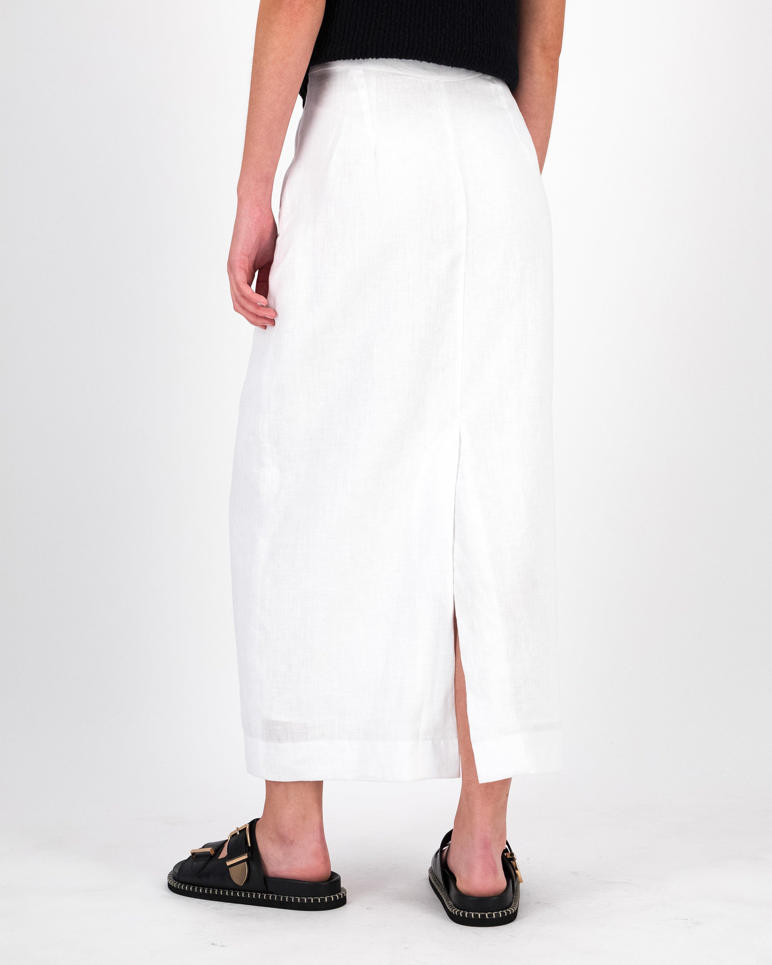 Akari Linen Skirt -  White