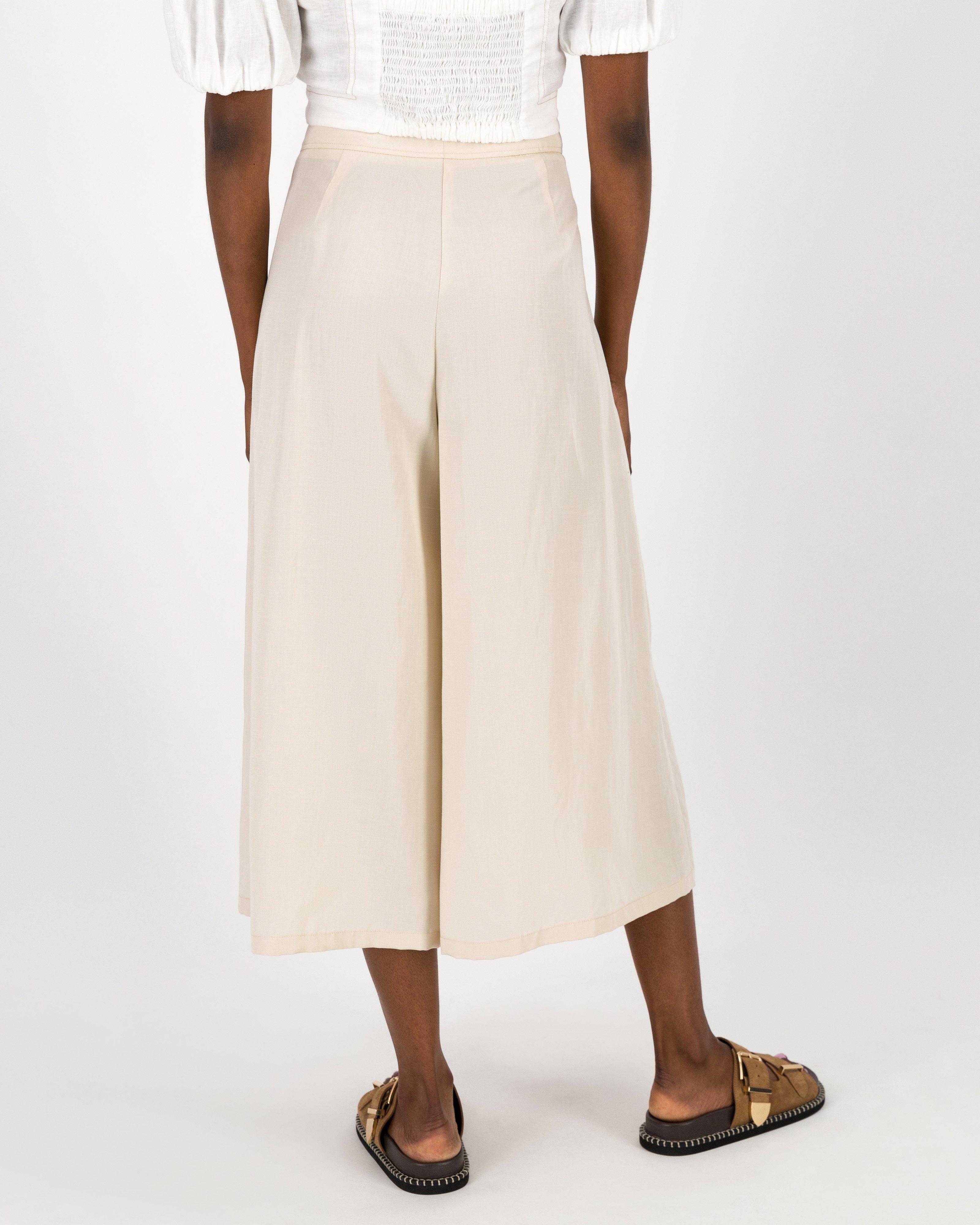 Zola Wide Leg Pleated Culotte -  Stone