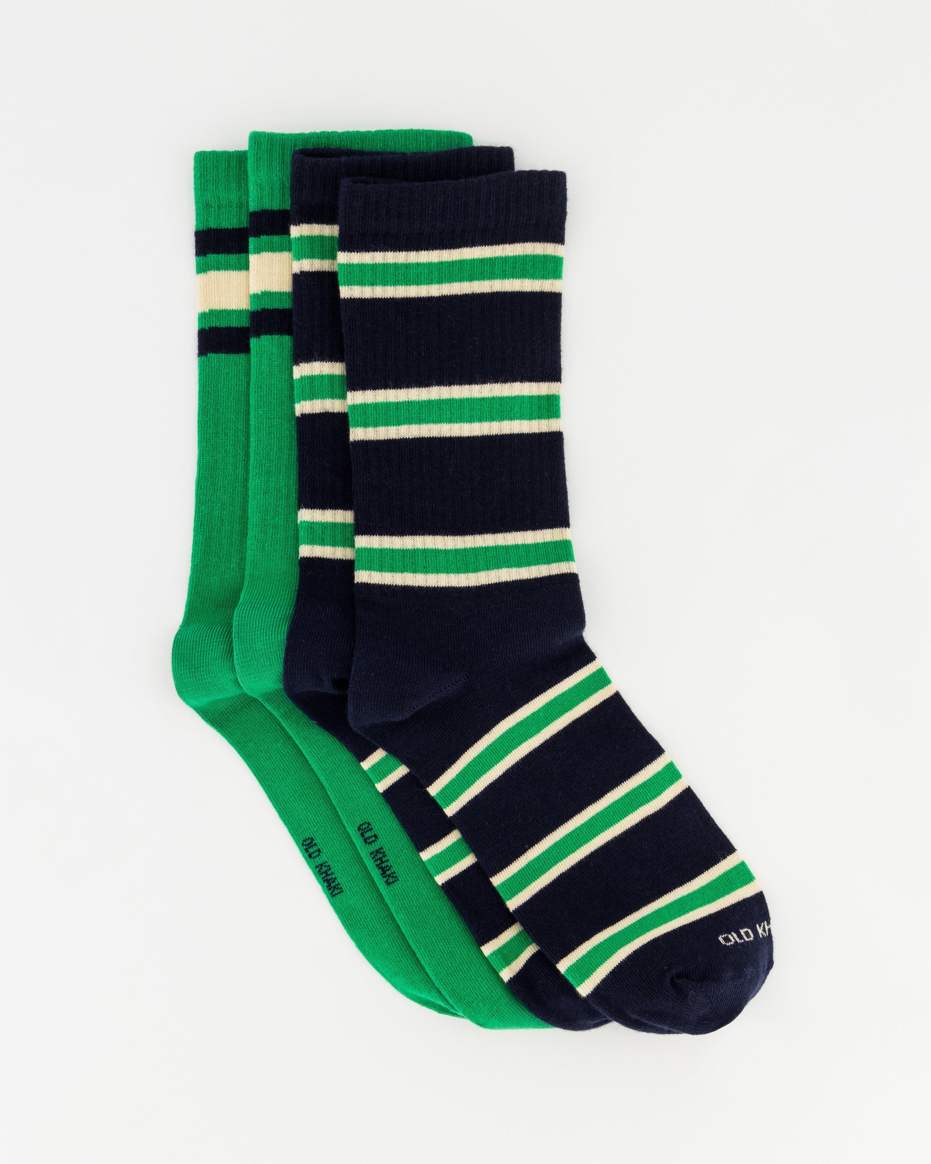 Men’s Werner Stripe Socks 2-Pack  -  Green