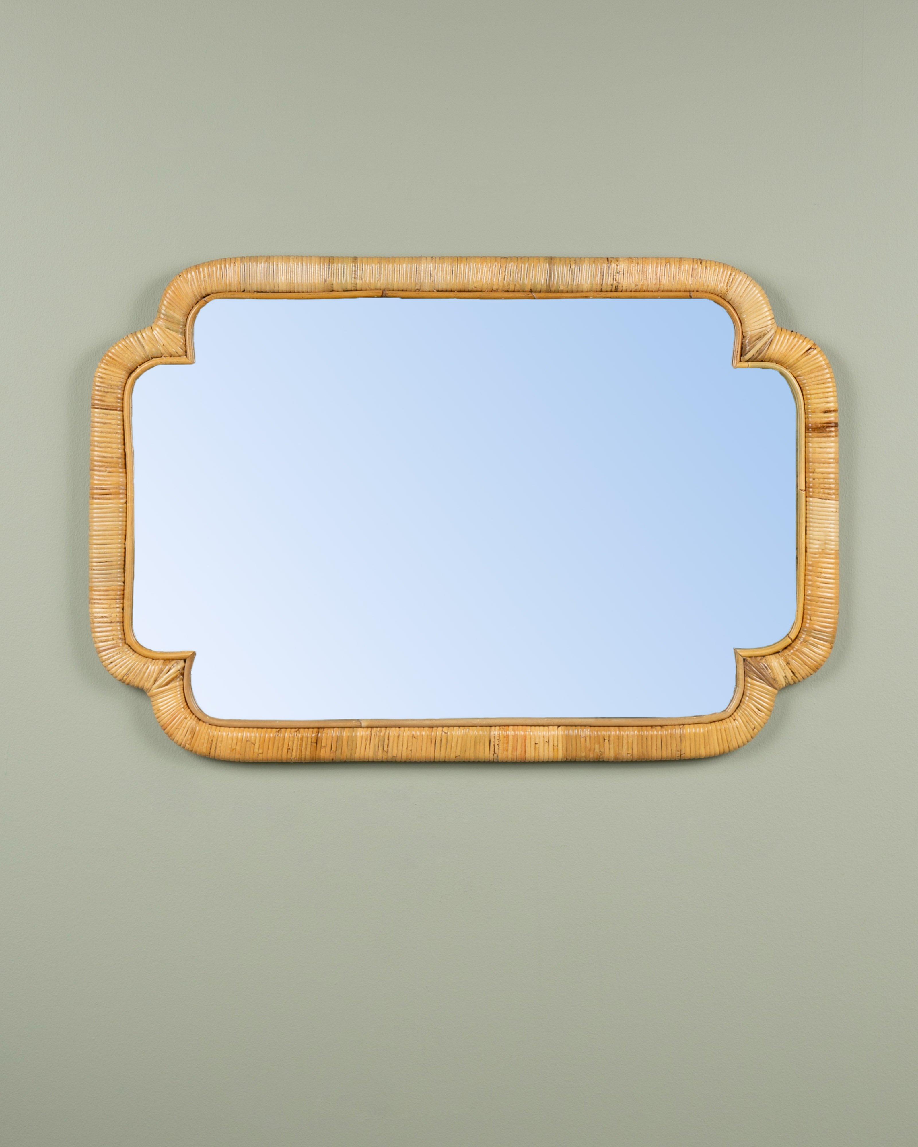 Regis Rattan Mirror -  Brown