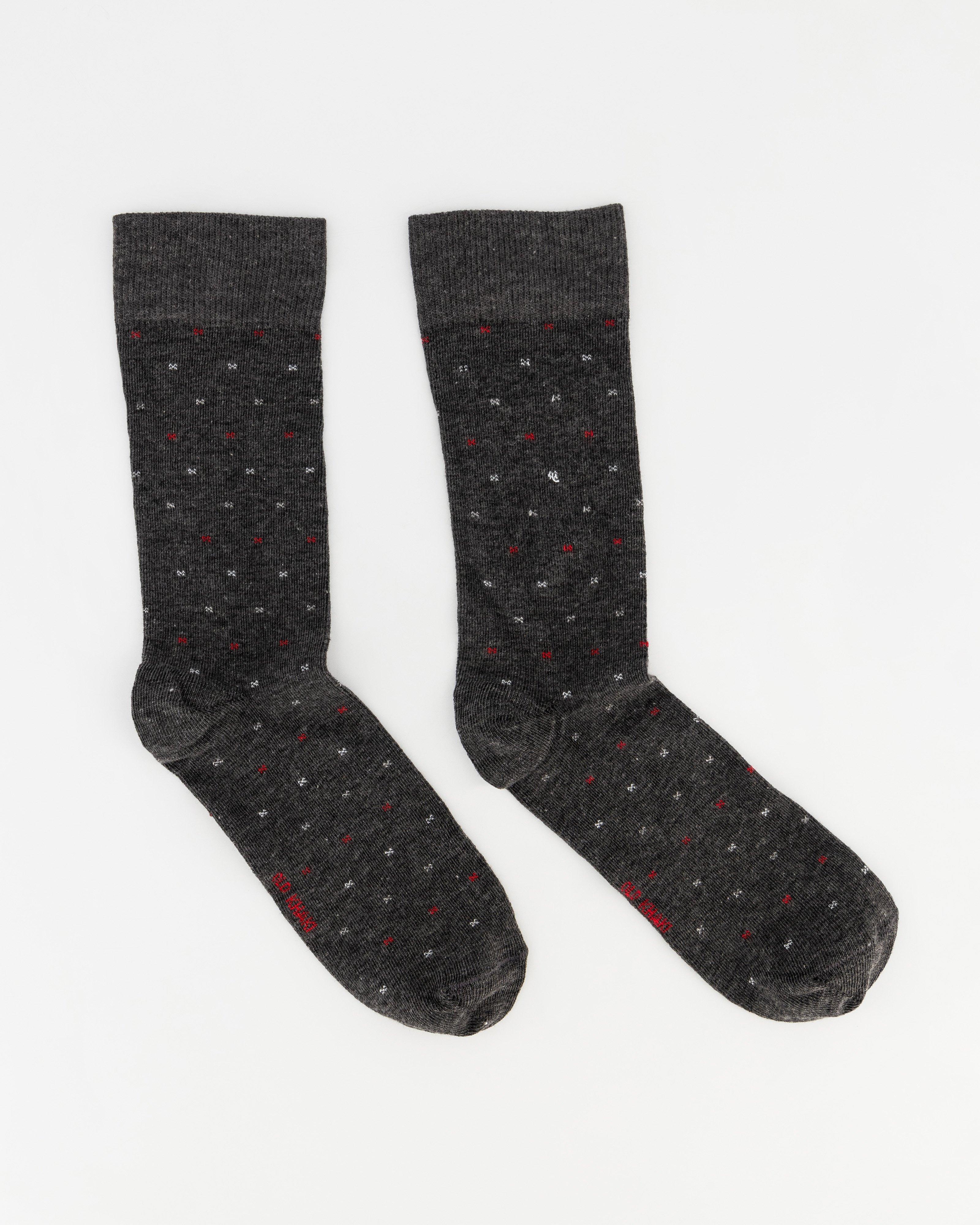 Men’s Crio Cross Print Socks  -  Charcoal