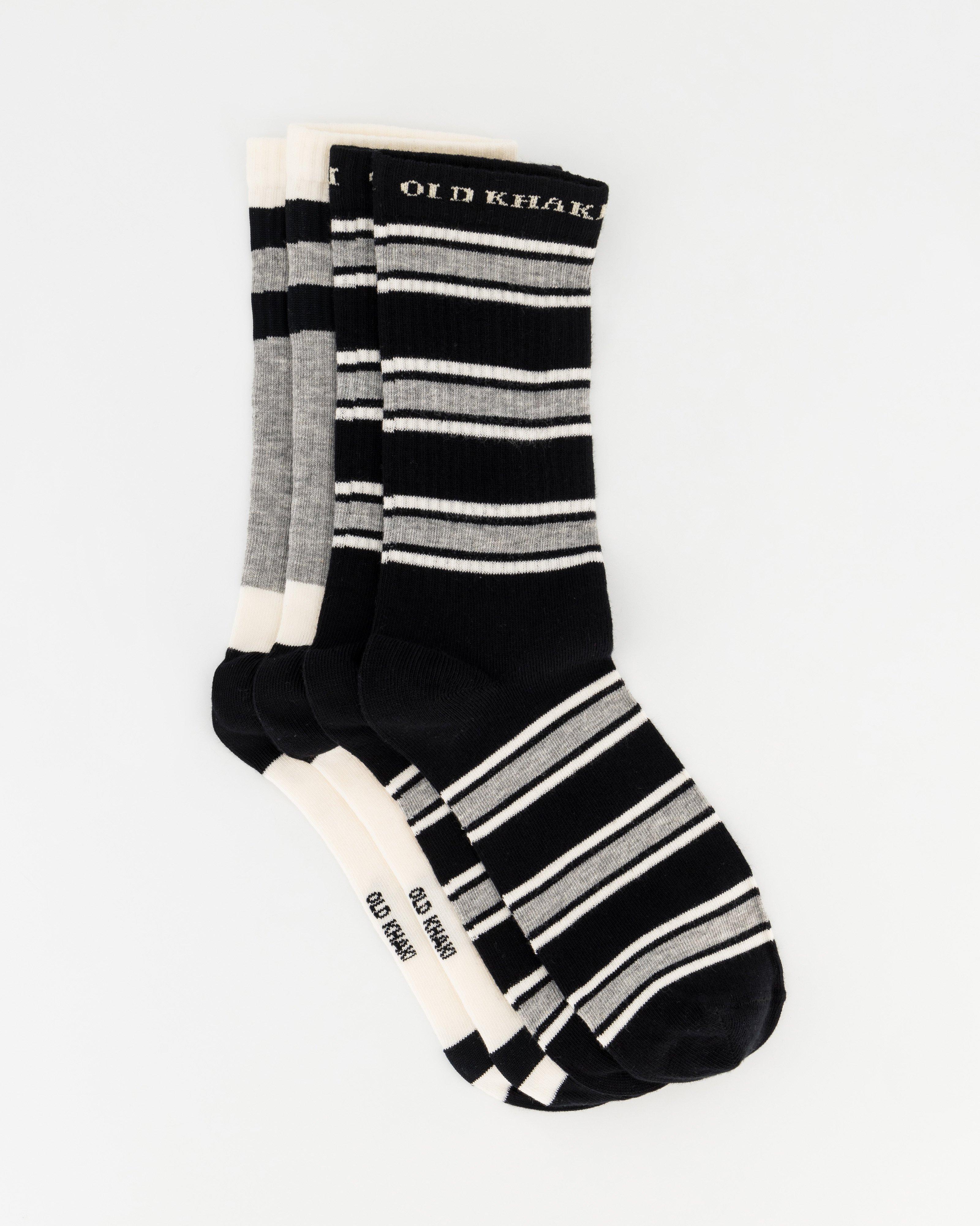  Men’s 2-Pack Thandile Stripe Socks  -  White