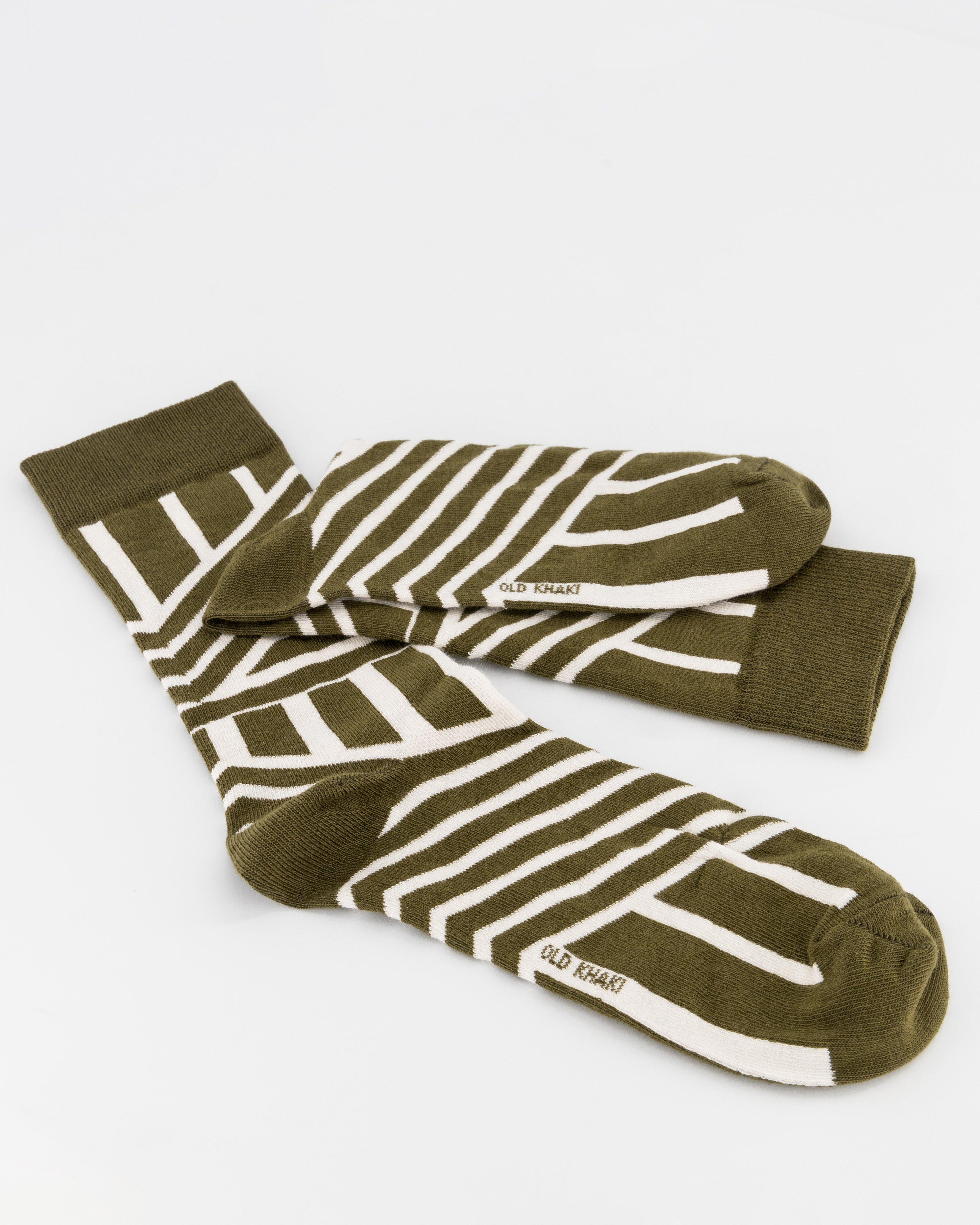 Men’s Victor Abstract Stripe Socks 2-Pack  -  Green