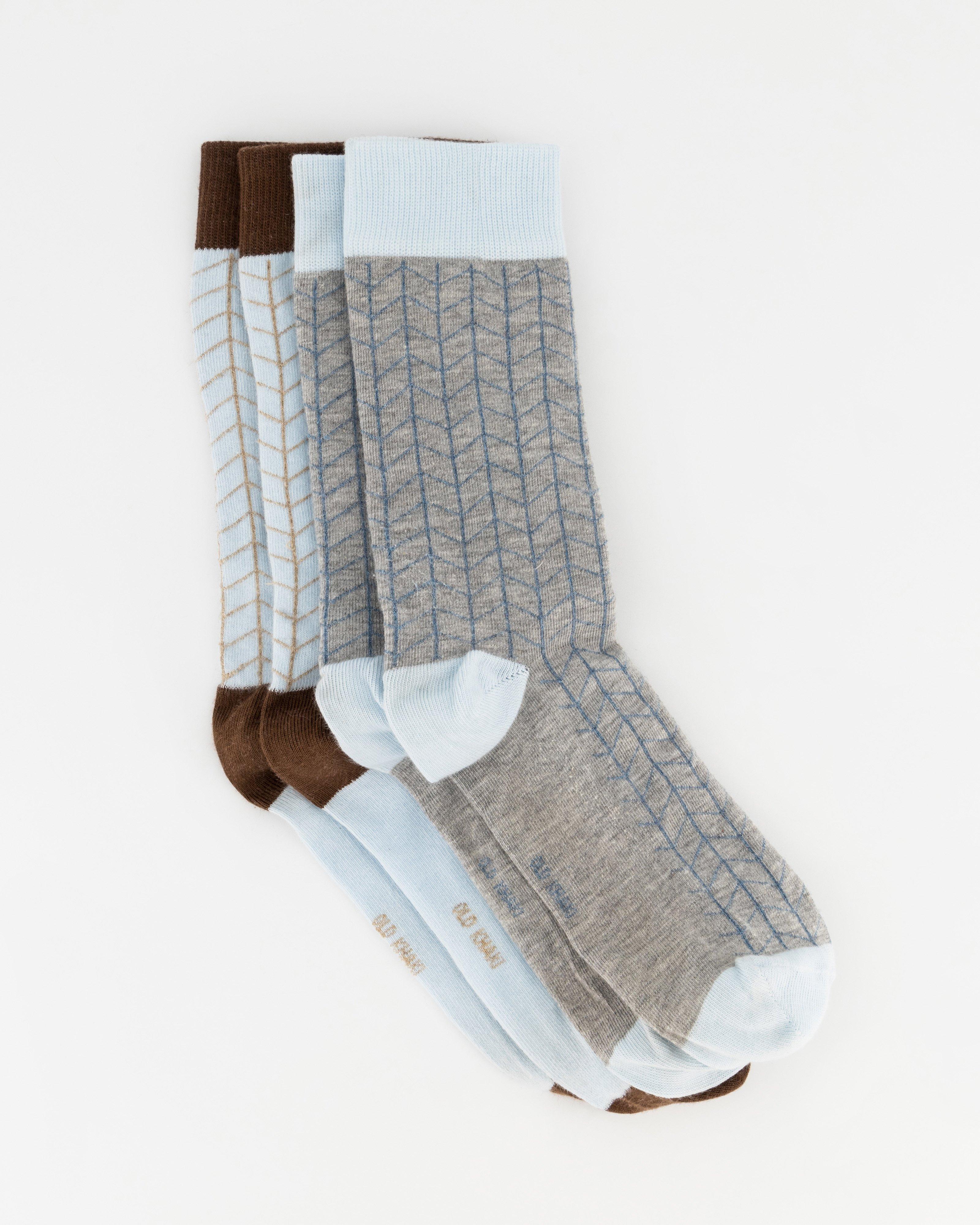 Men’s 2-Pack Vikram Abstract Arrow Print Socks  -  Light Blue