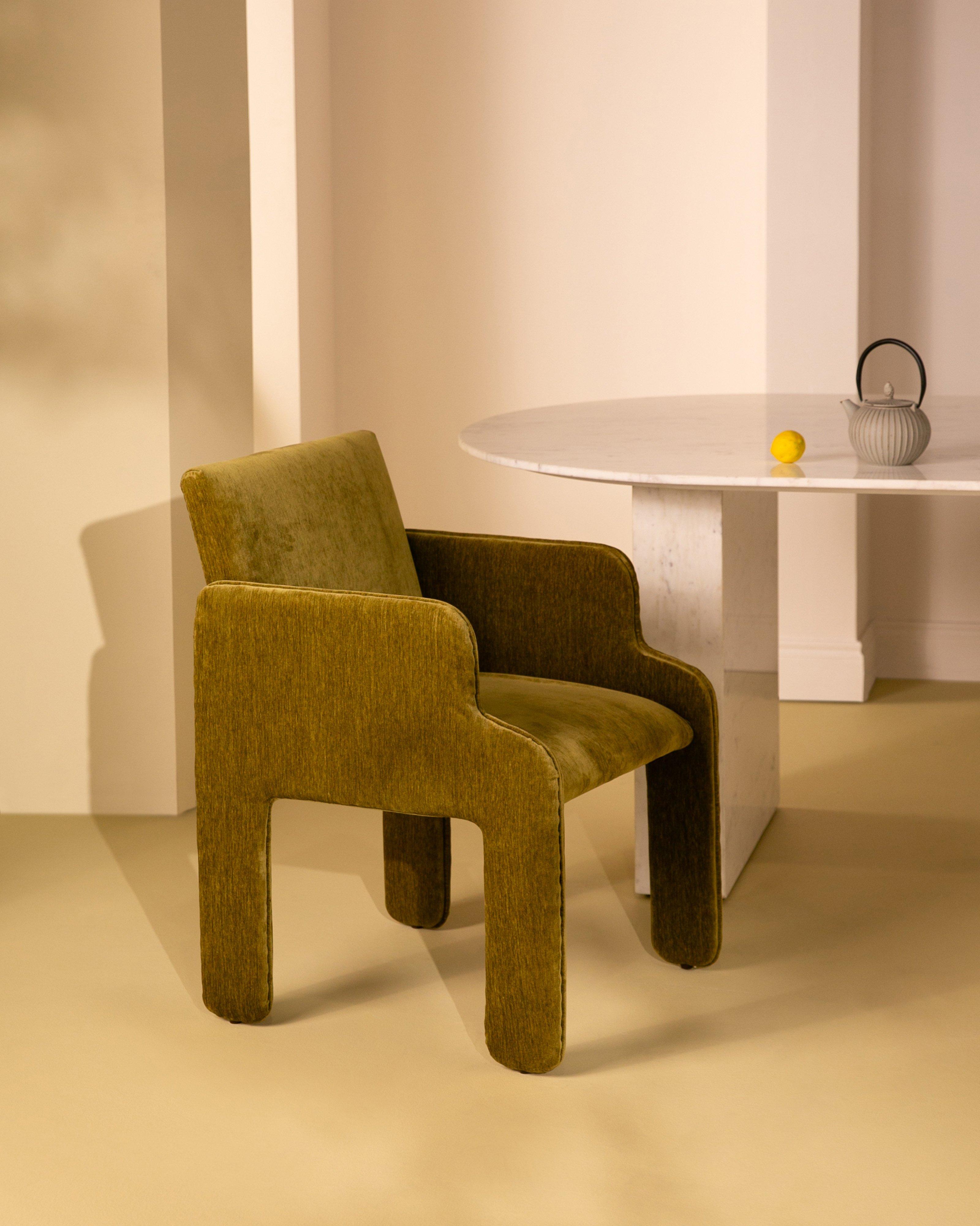 Shilo Dining Velvet Chair -  Chartreuse