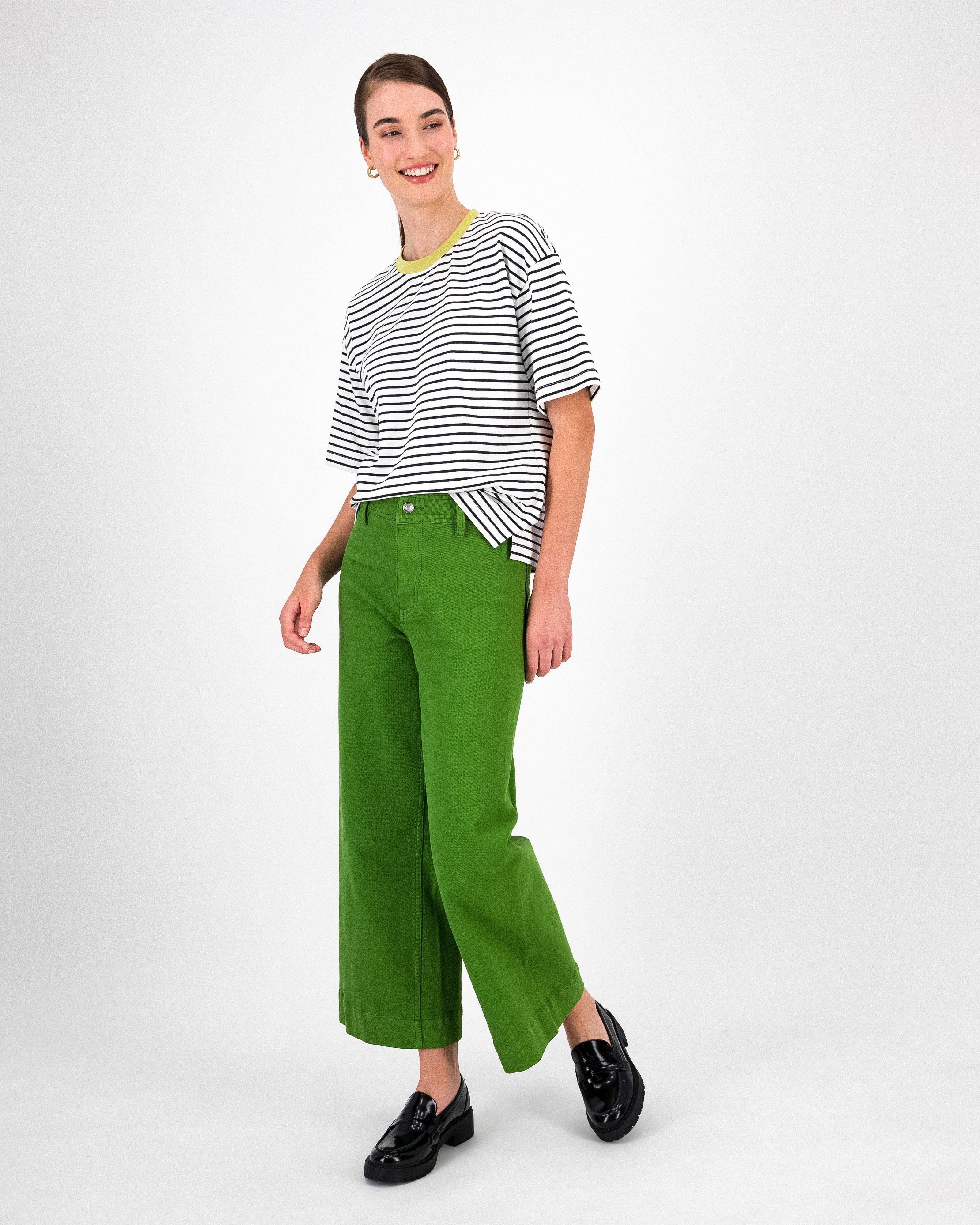 Reign Green Wide Leg Denims -  Green