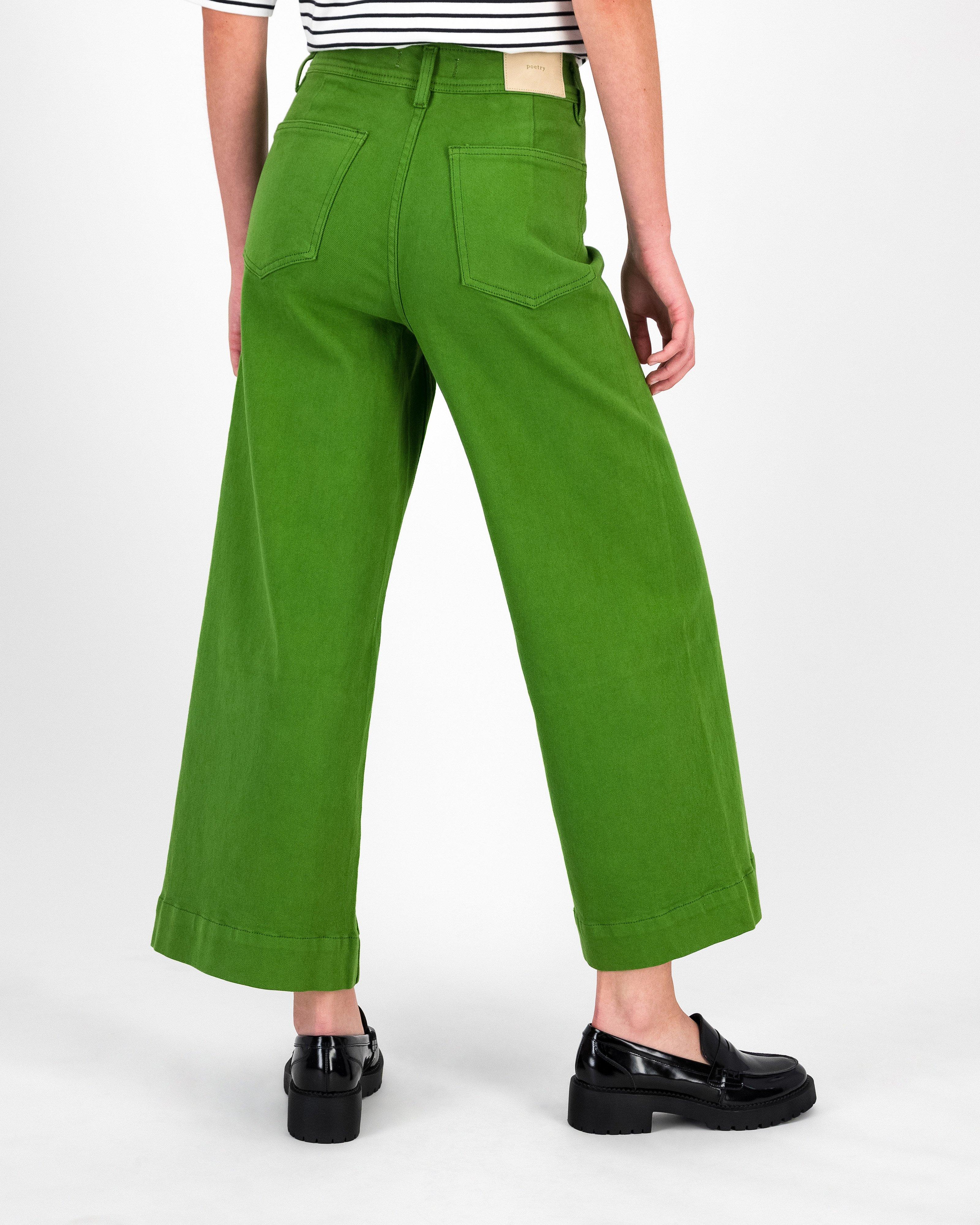 Reign Green Wide Leg Denims -  Green