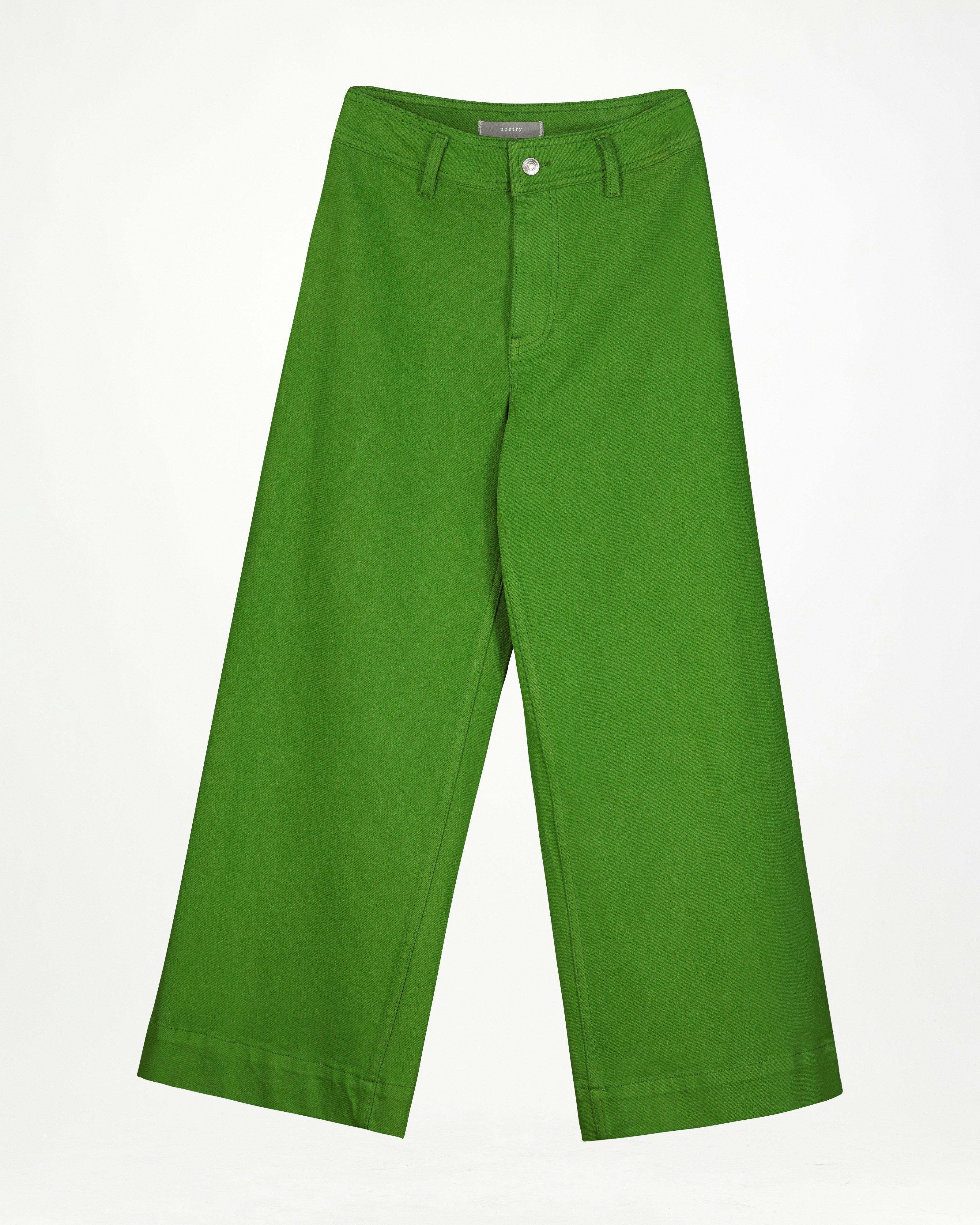 Reign Green Wide Leg Denims -  Green