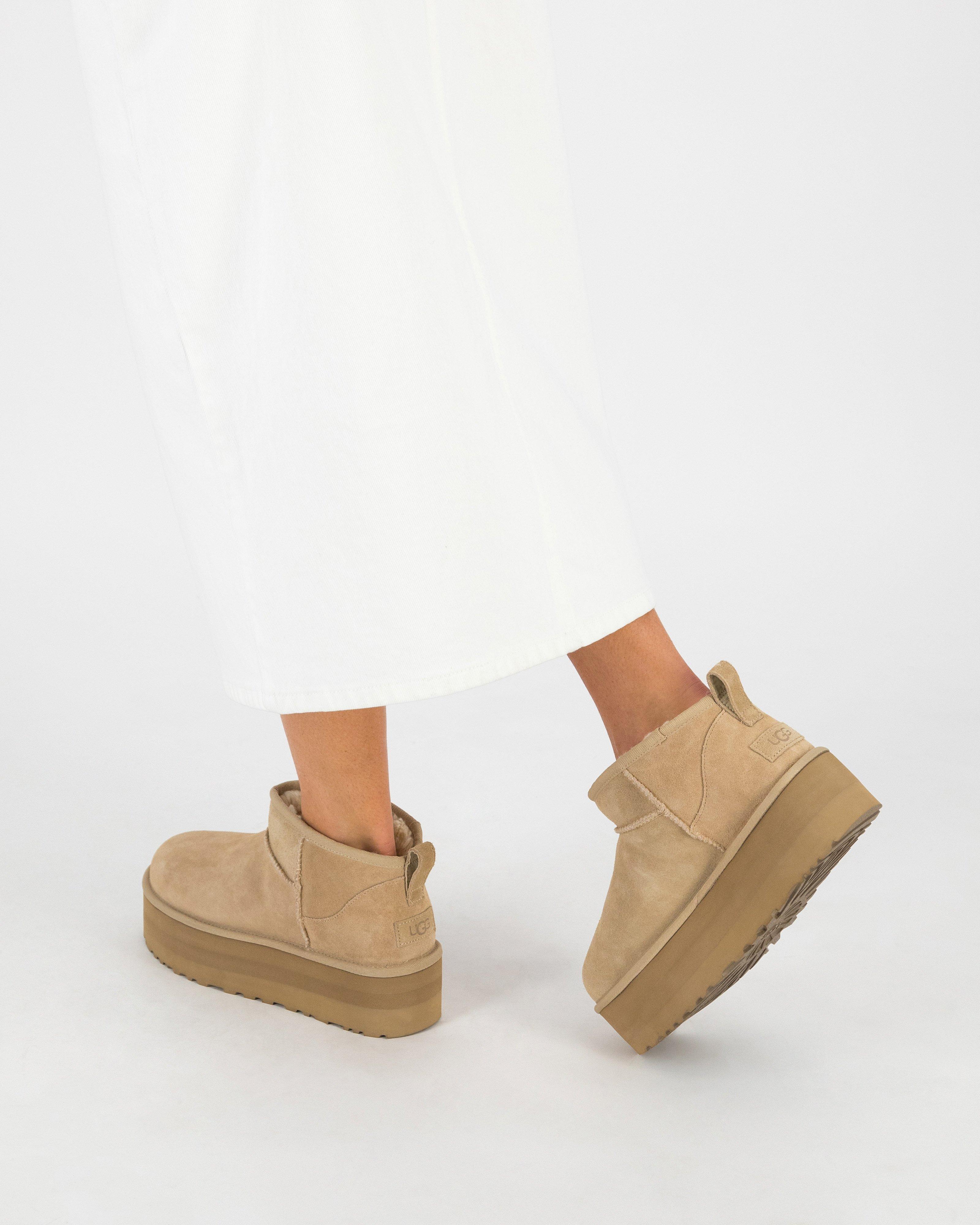 Ugg Classic Ultra Mini Platform Boots -  Stone