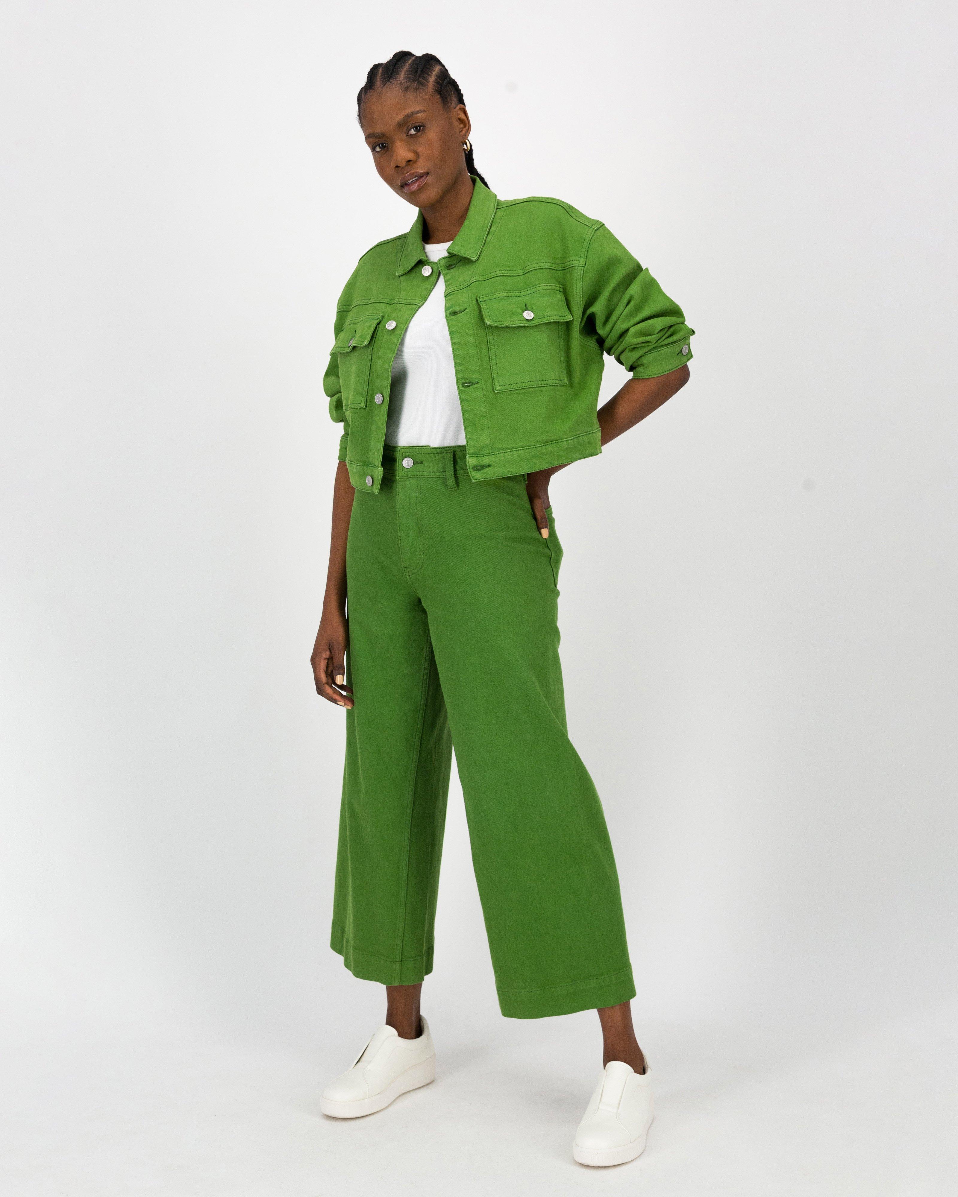 Shu Cropped Jacket -  Green