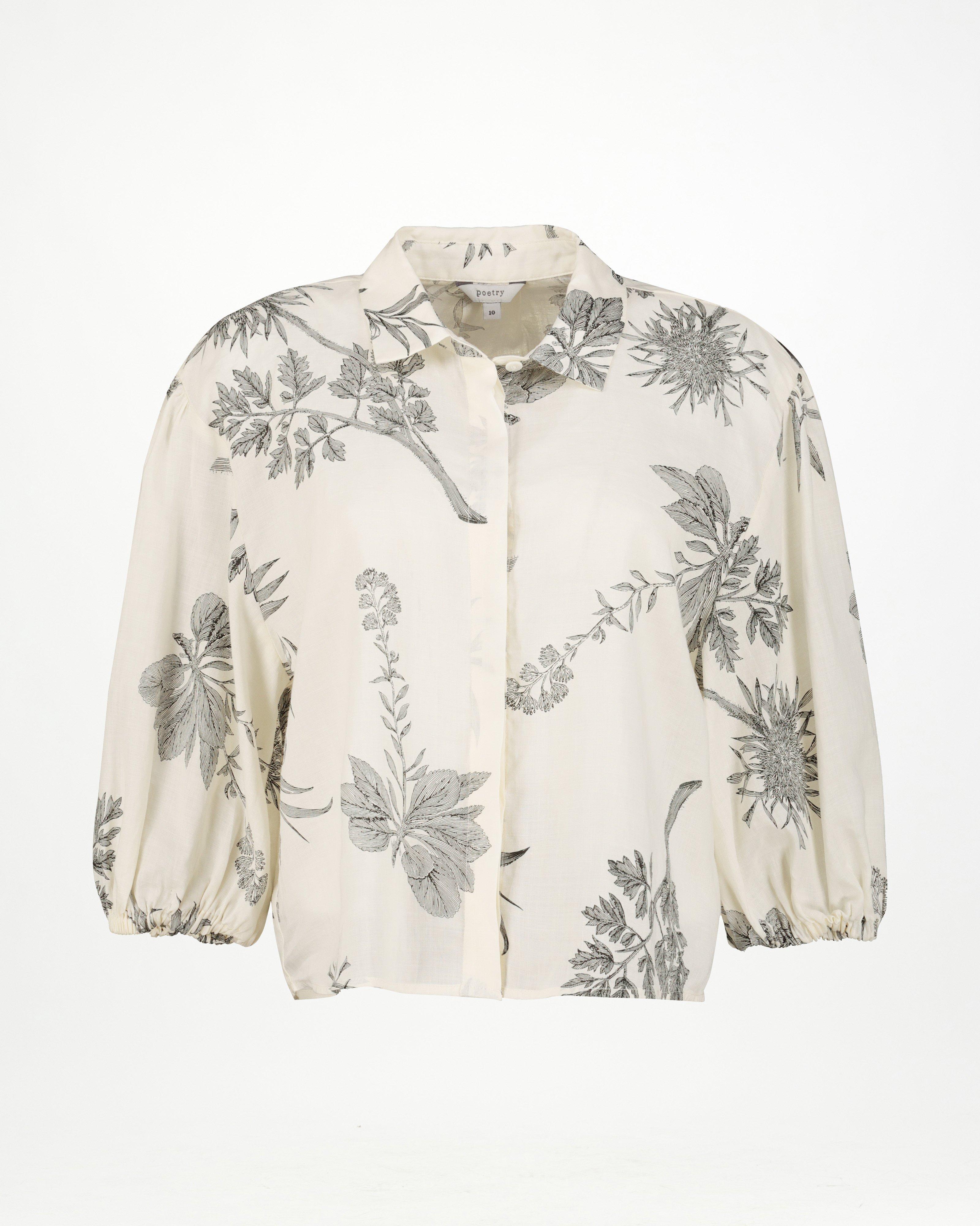 Farrah Printed Blouse -  Milk