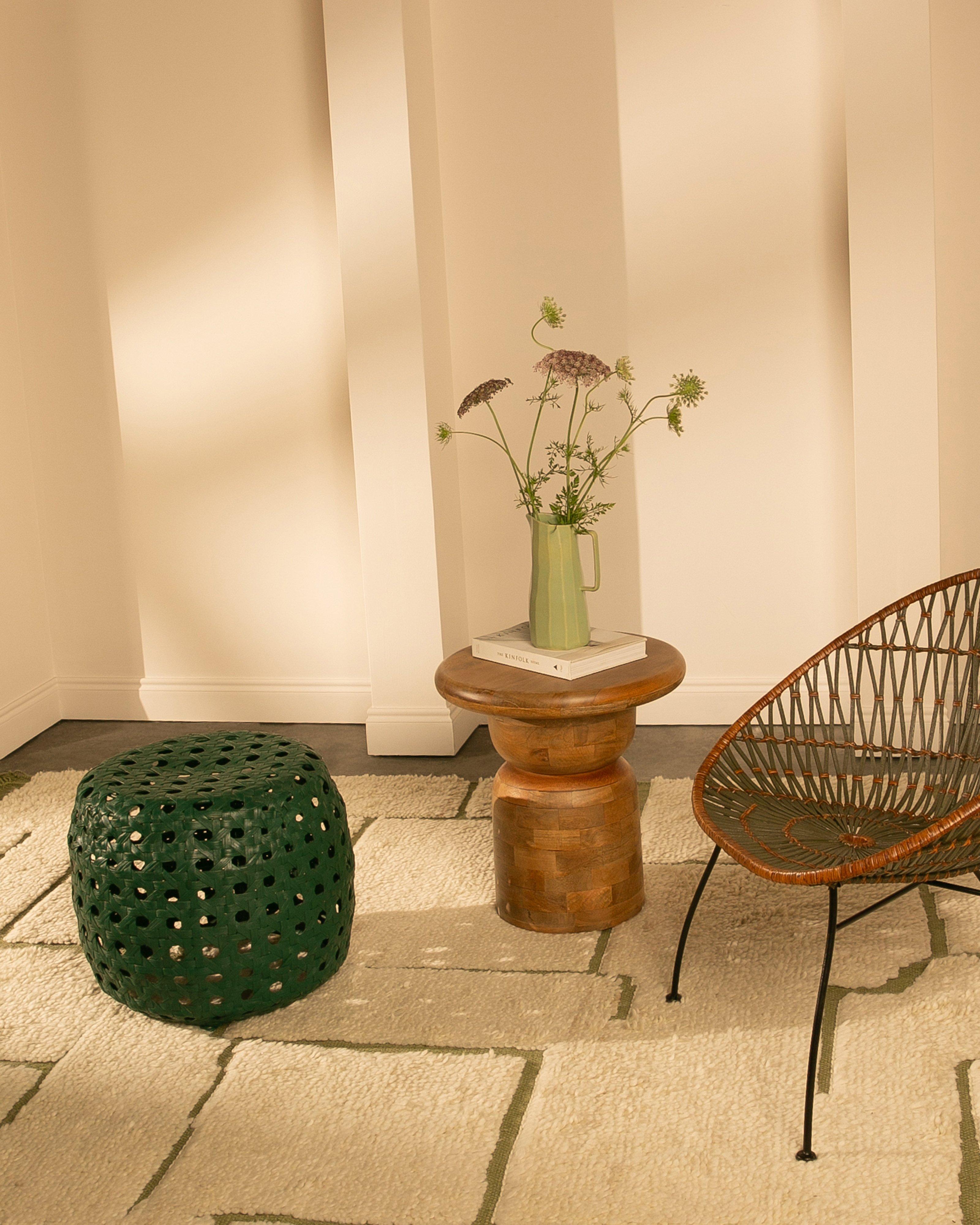 Paolo Rattan Stool -  Green