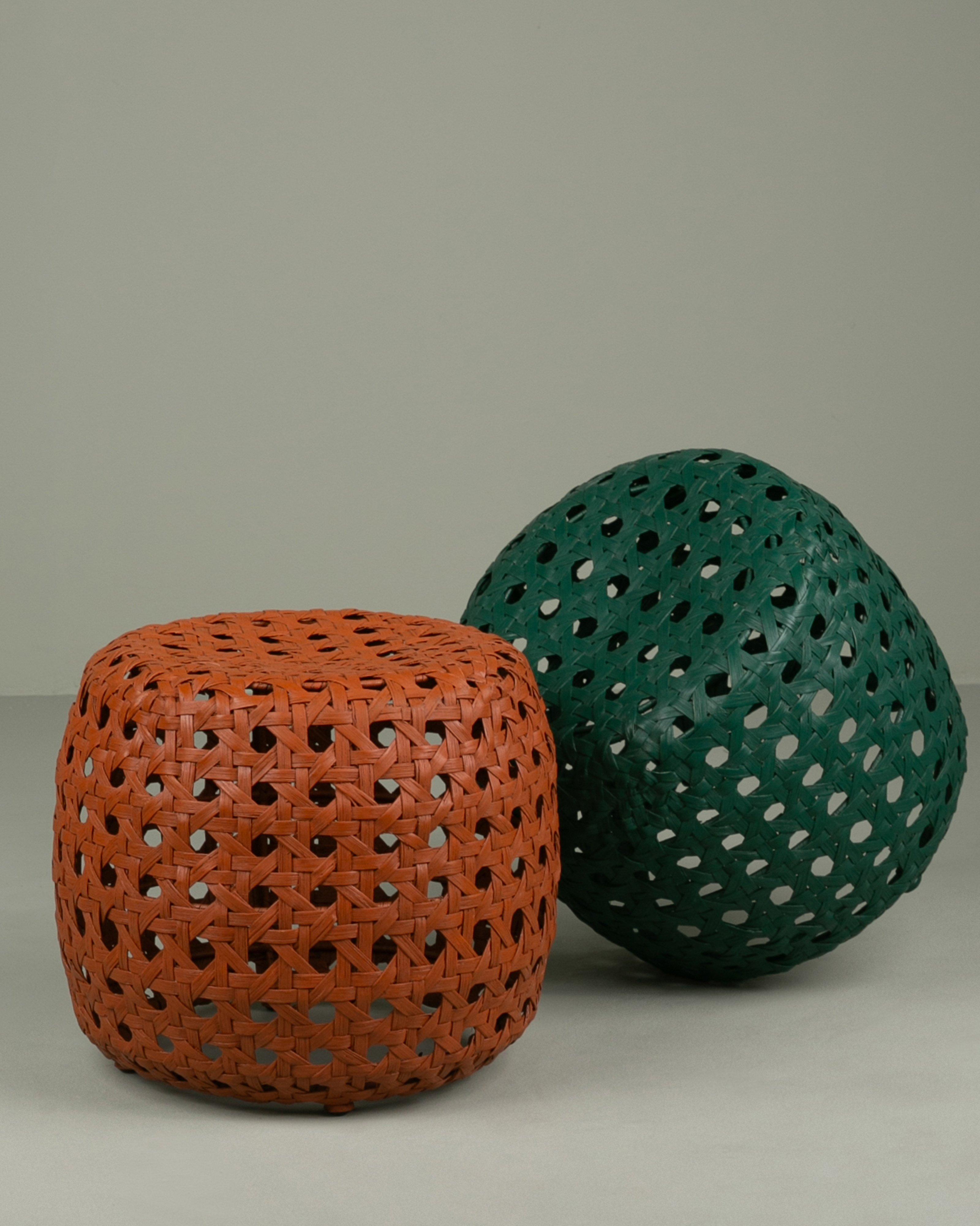 Paolo Rattan Stool -  Green