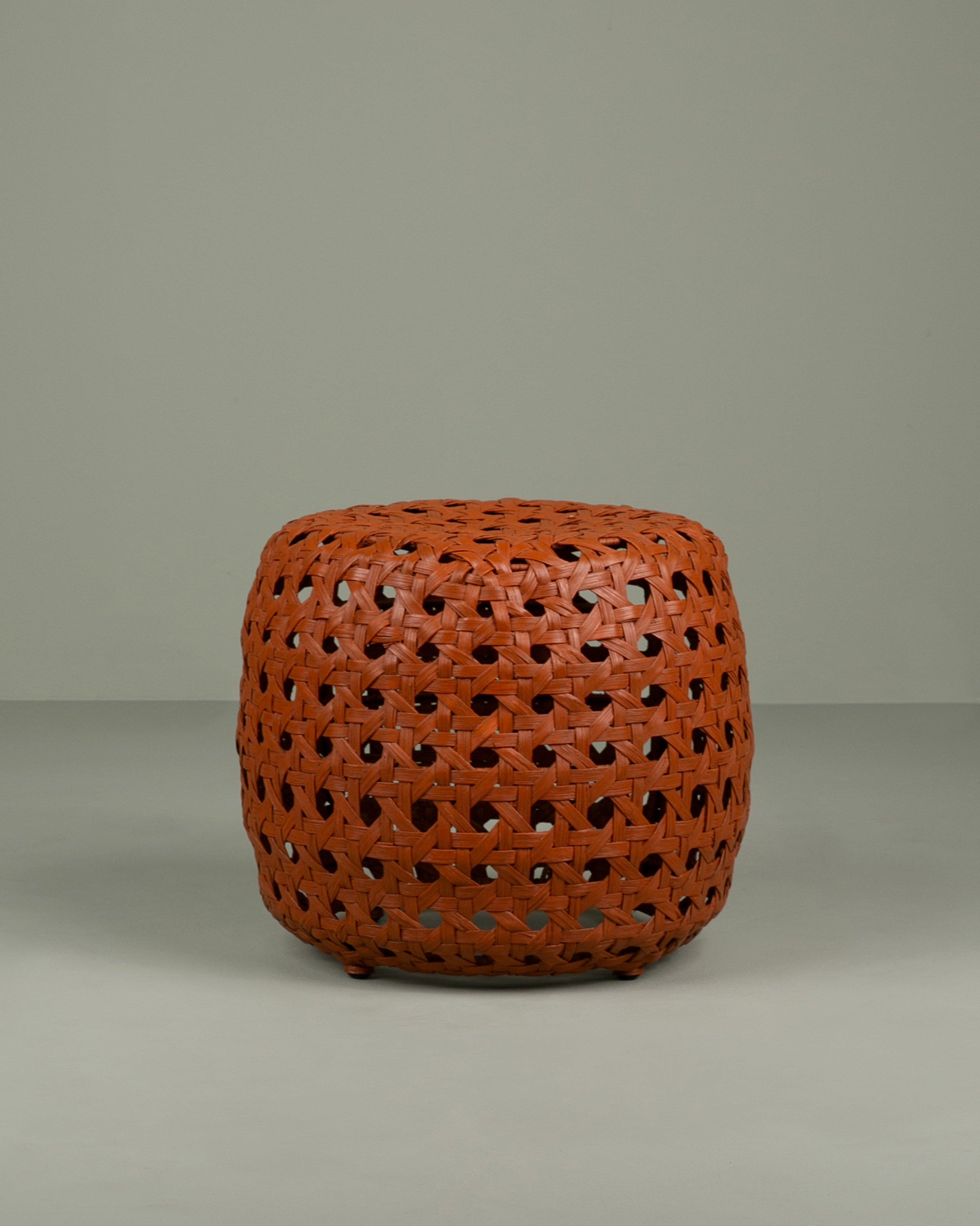 Paolo Rattan Stool -  Orange