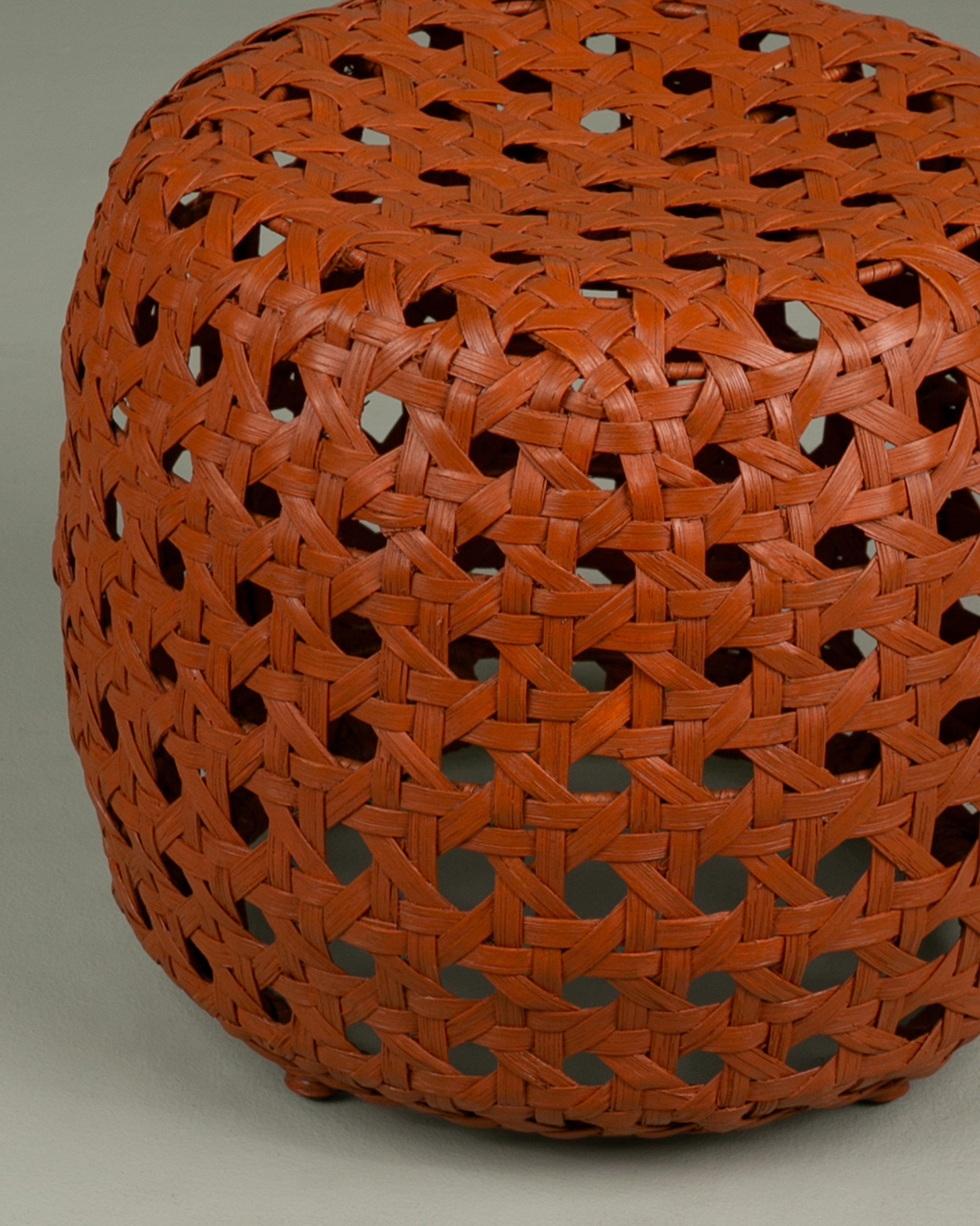 Paolo Rattan Stool -  Orange