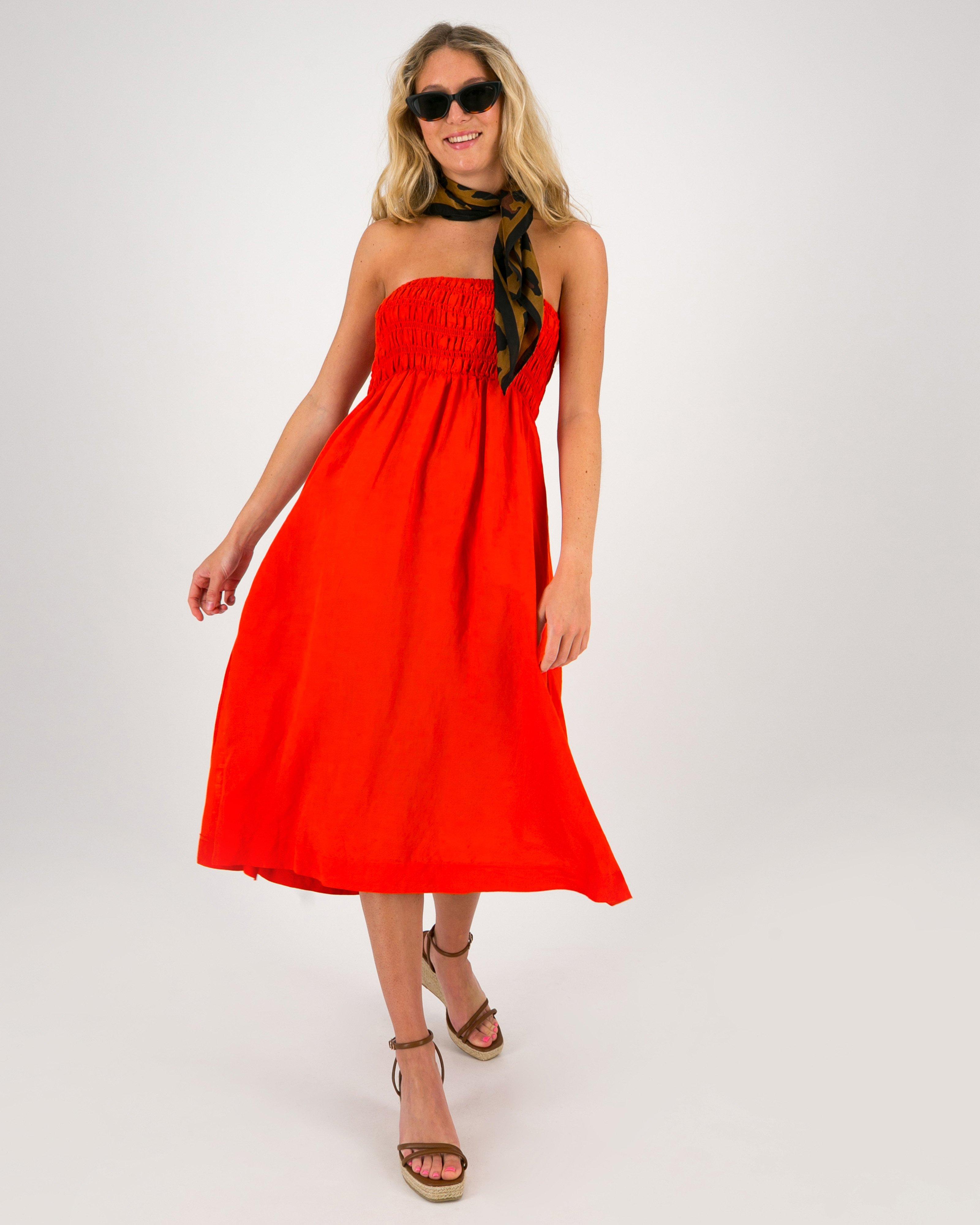 Women s Ginger Boobtube Midi Dress Old Khaki