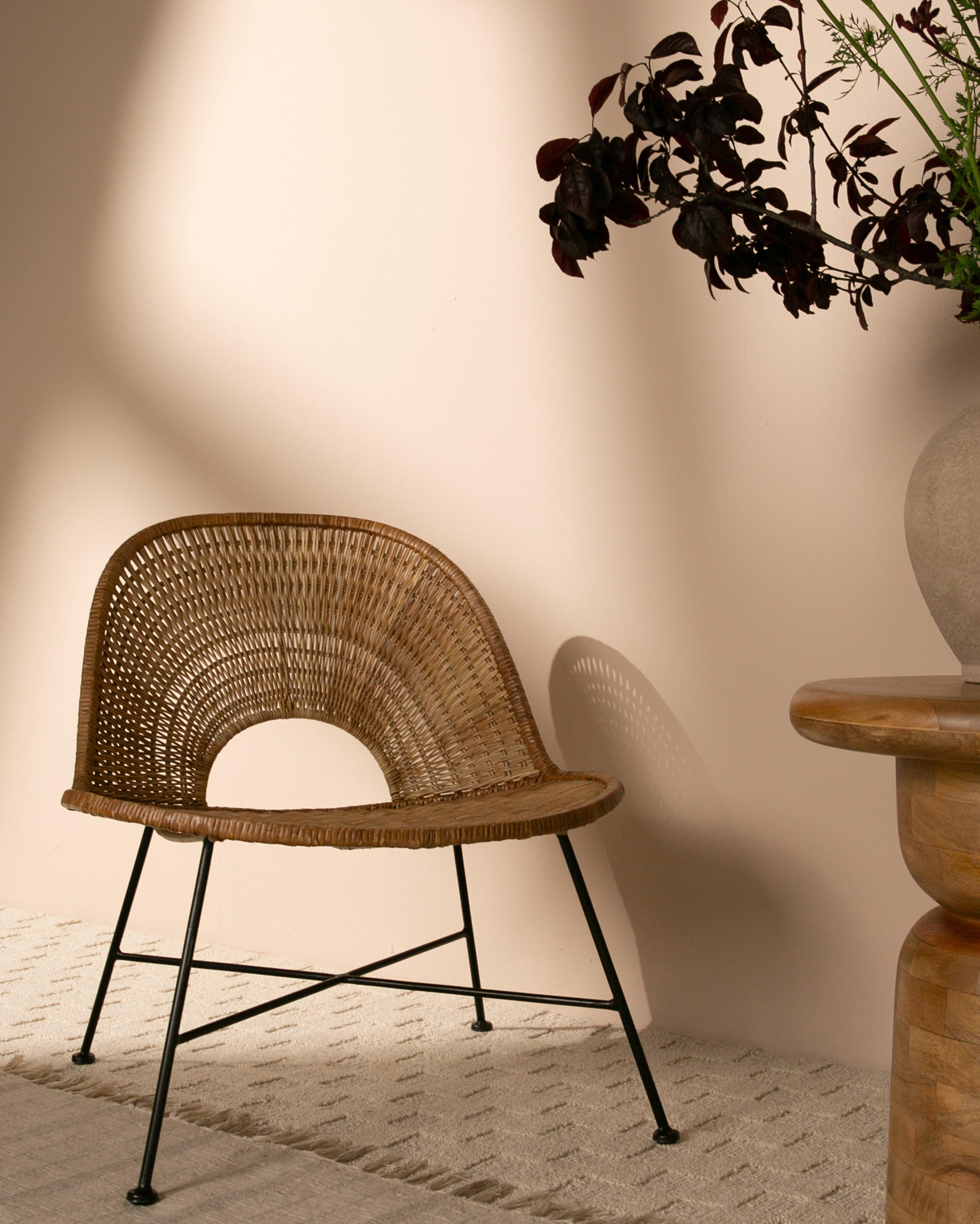 Jackson Rattan Lounge Chair -  Brown