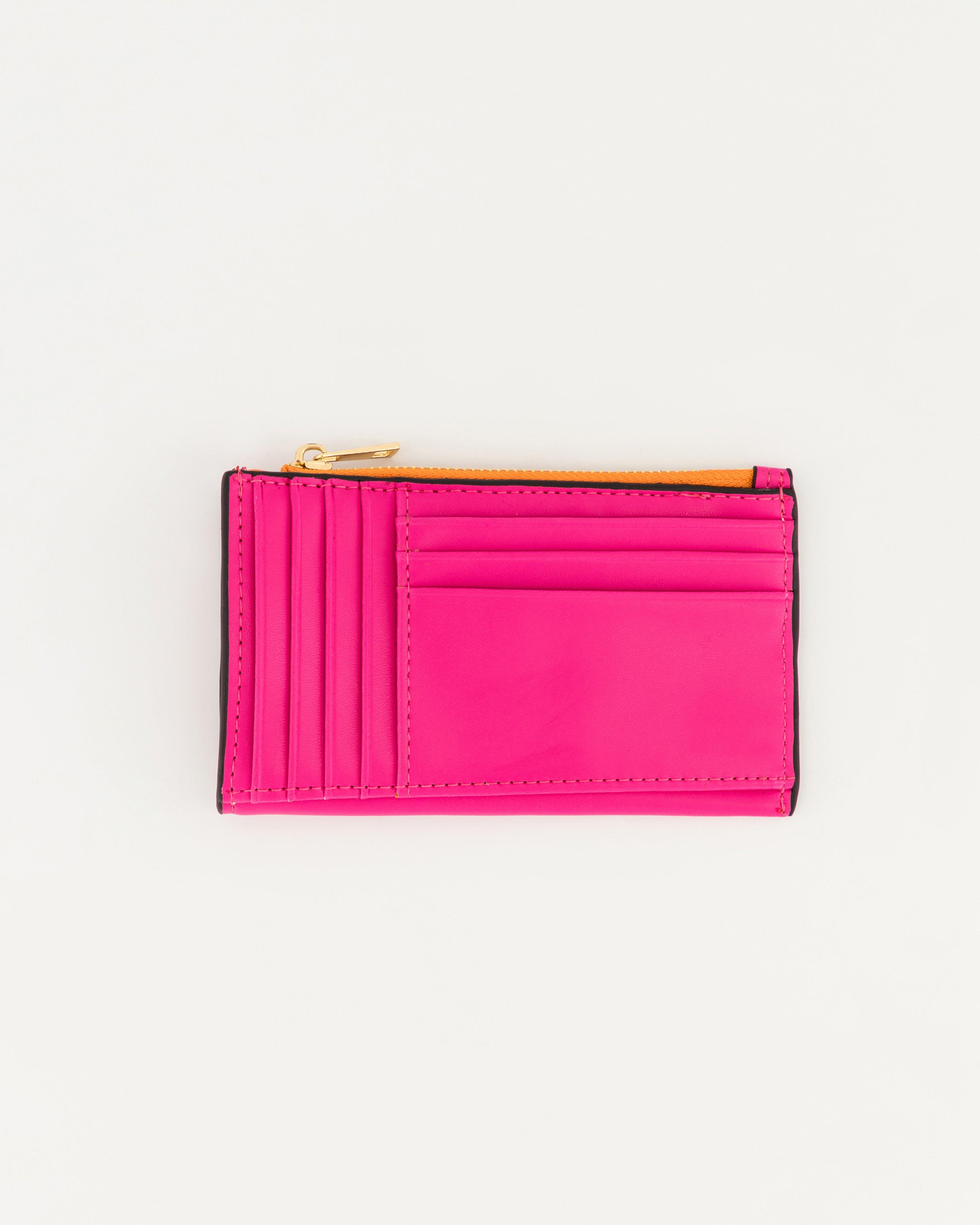 Deidre Scalloped Colourblock Card and Coin Holder -  Pink