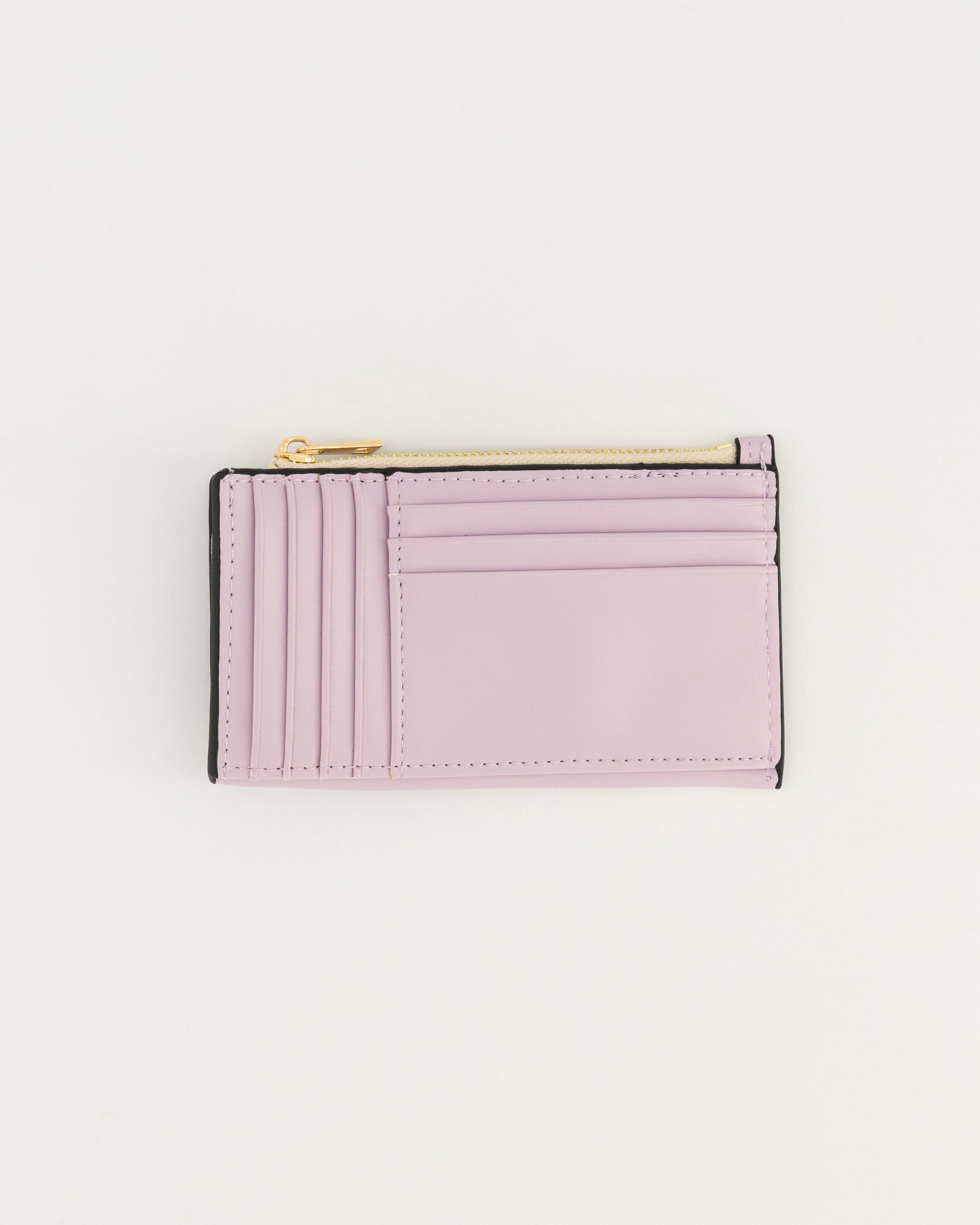 Deidre Scalloped Colourblock Card and Coin Holder -  Lilac