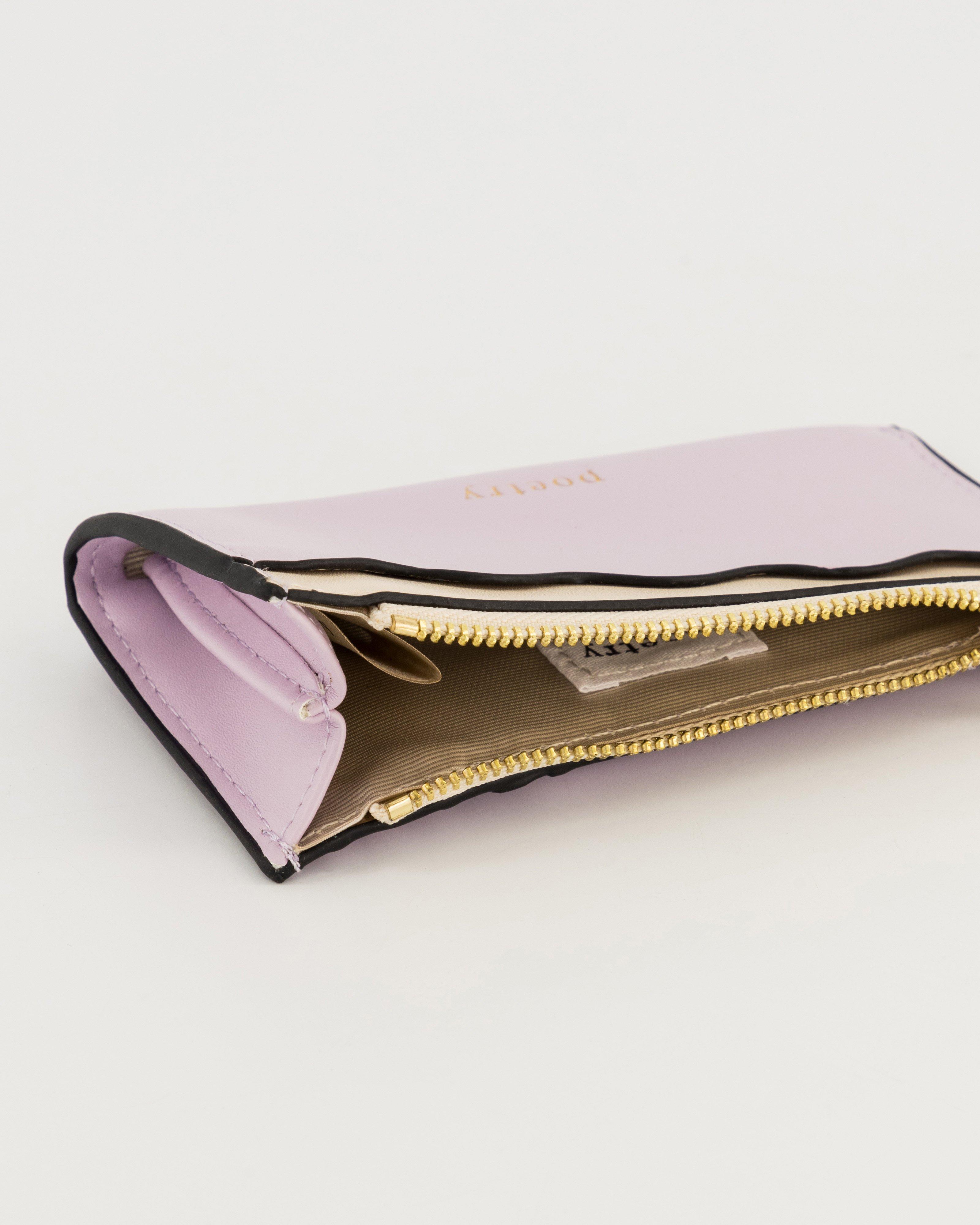 Deidre Scalloped Colourblock Card and Coin Holder -  Lilac