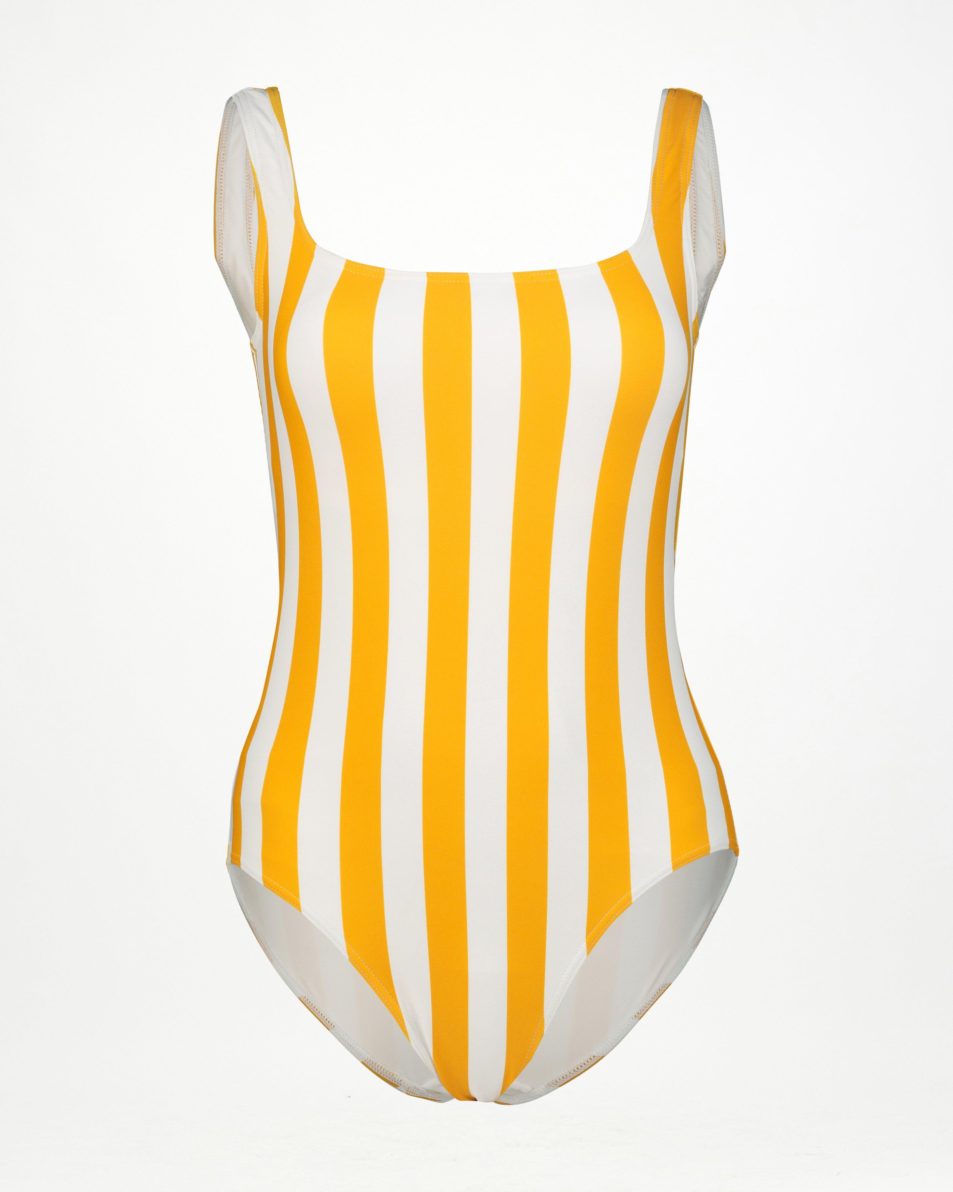 Women’s Tina One-Piece Stripe Swimsuit  -  Yellow