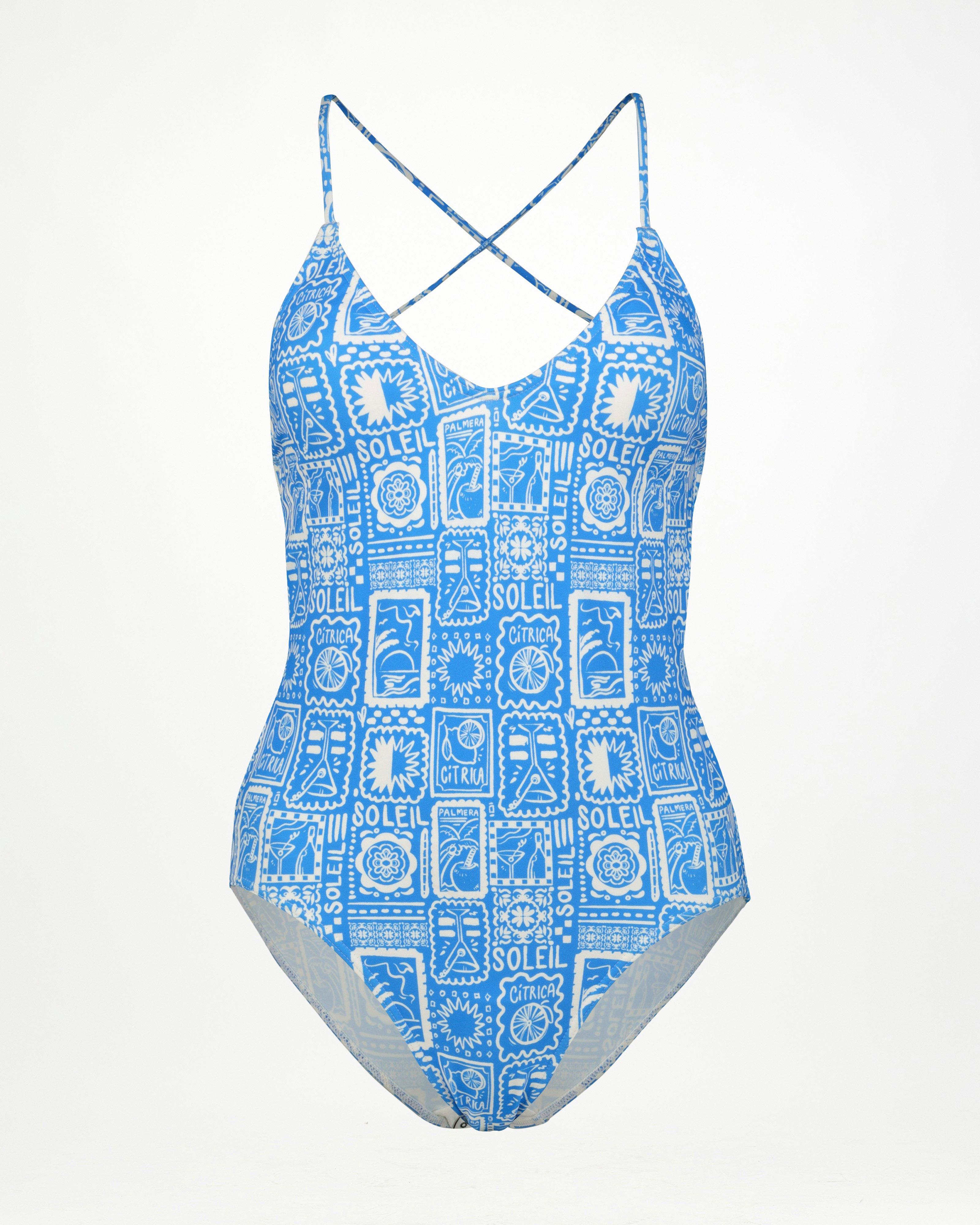 Women’s Yarla V-Neck Swimsuit  -  Blue