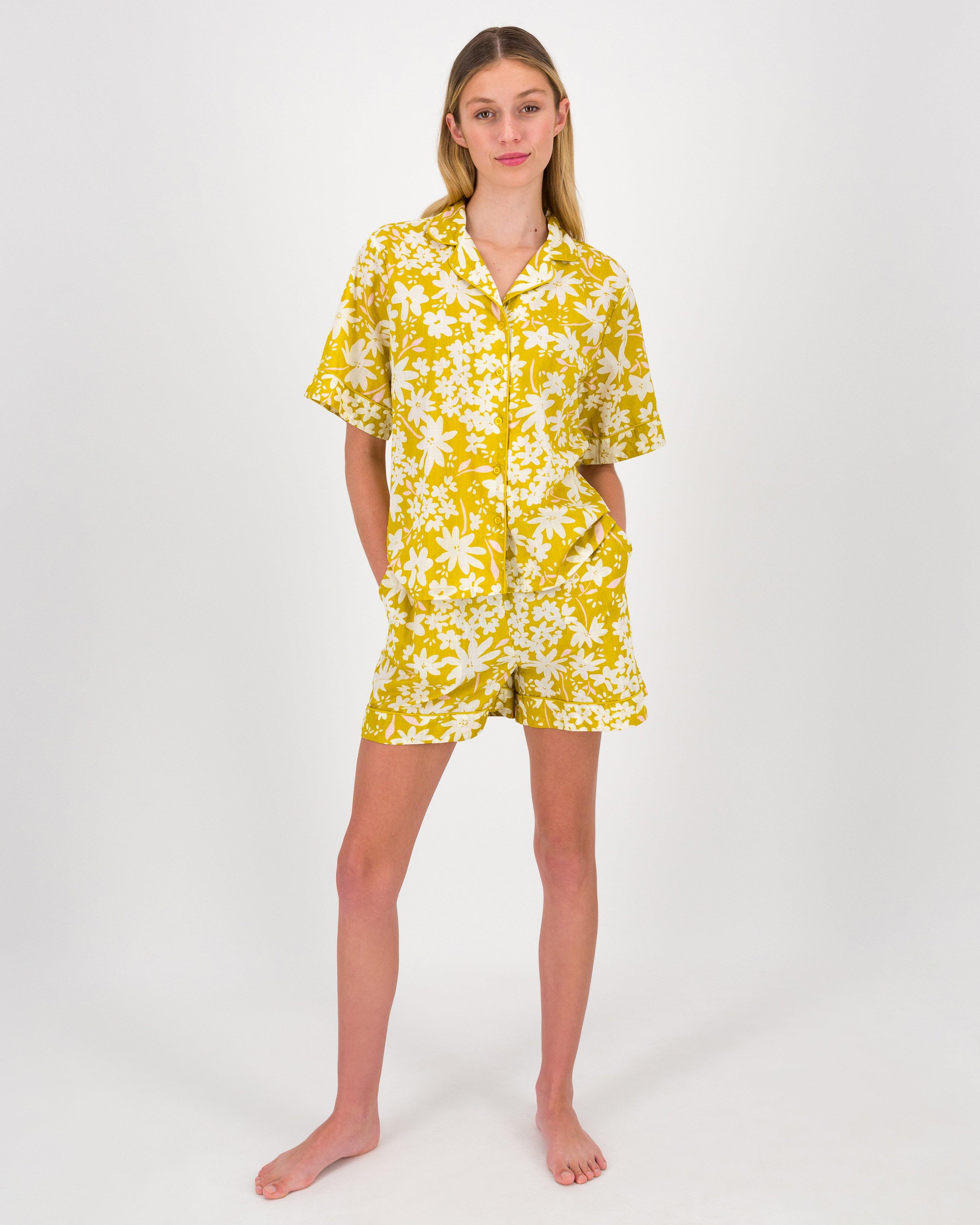 Shay Yellows Print Sleep Set -  Yellow