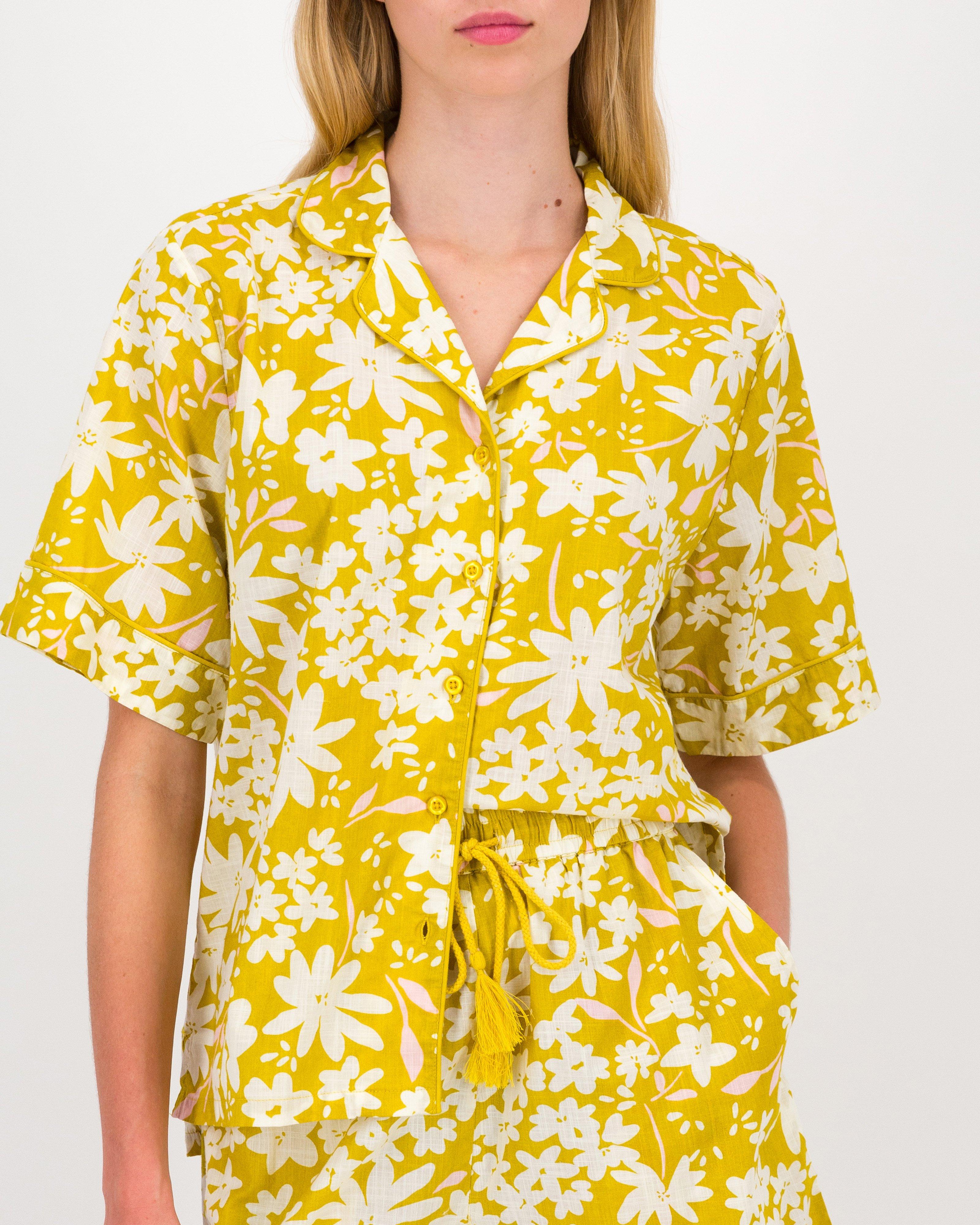 Shay Yellows Print Sleep Set -  Yellow