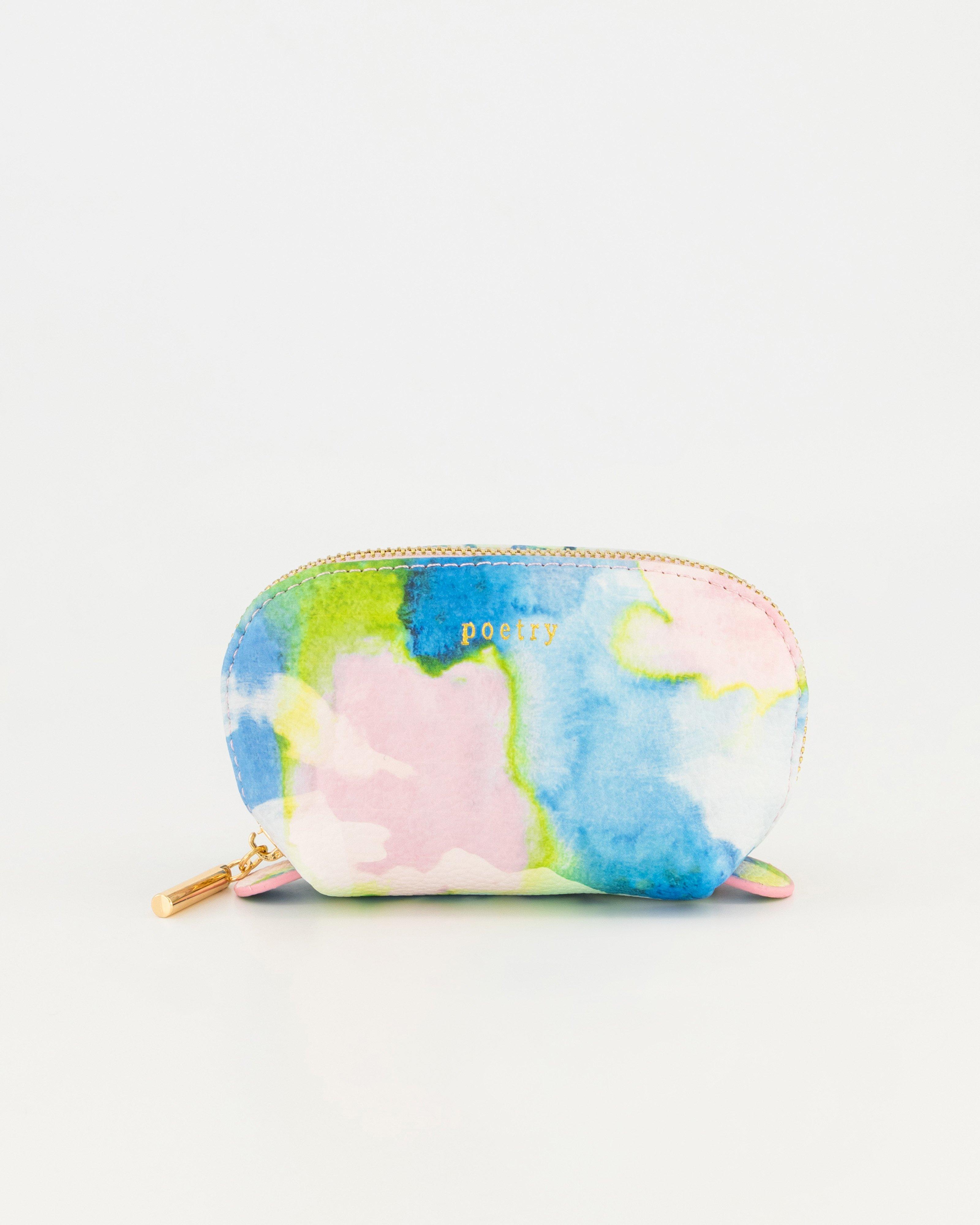 Ana Printed Small Travel Pouch -  Blue