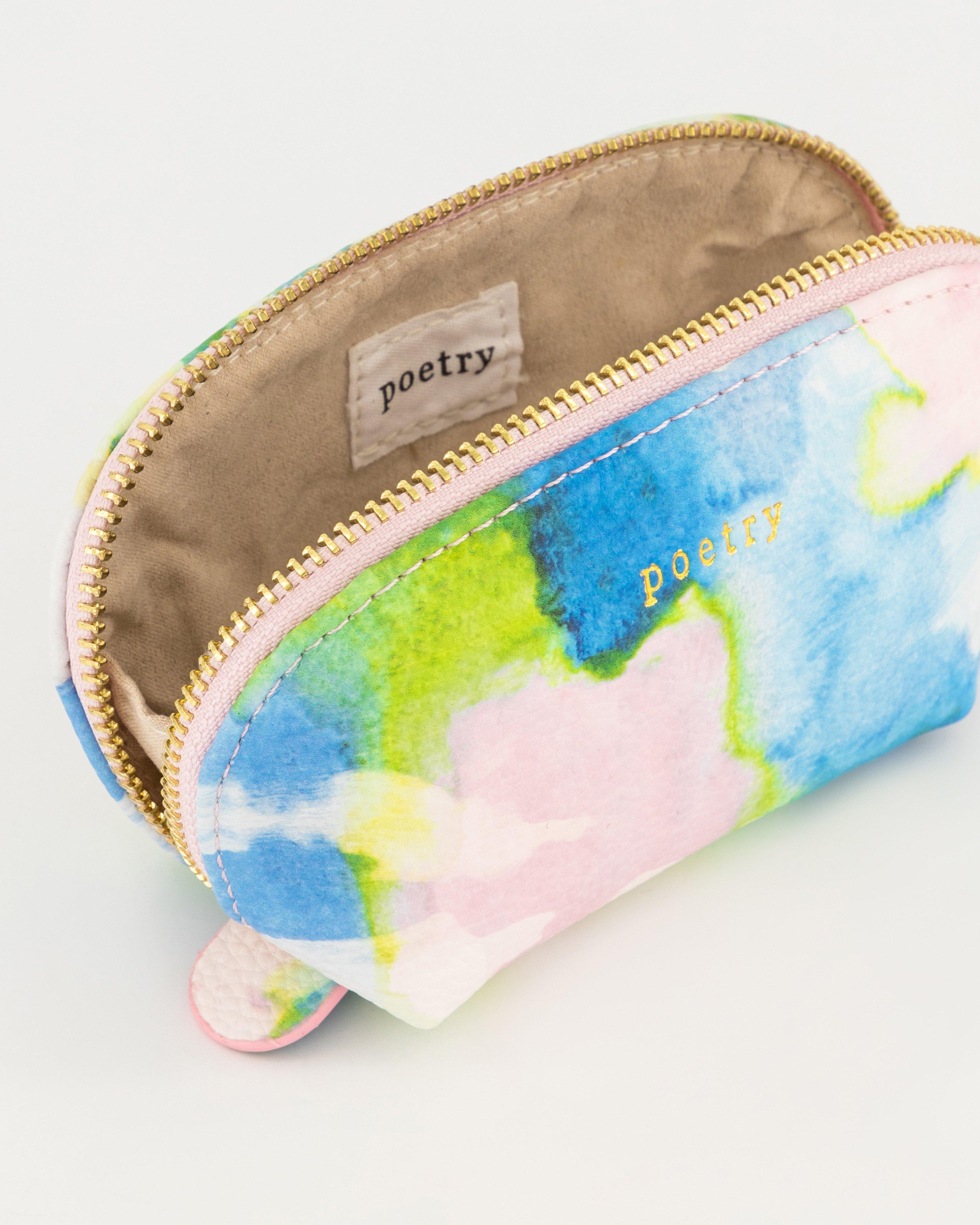 Ana Printed Small Travel Pouch -  Blue