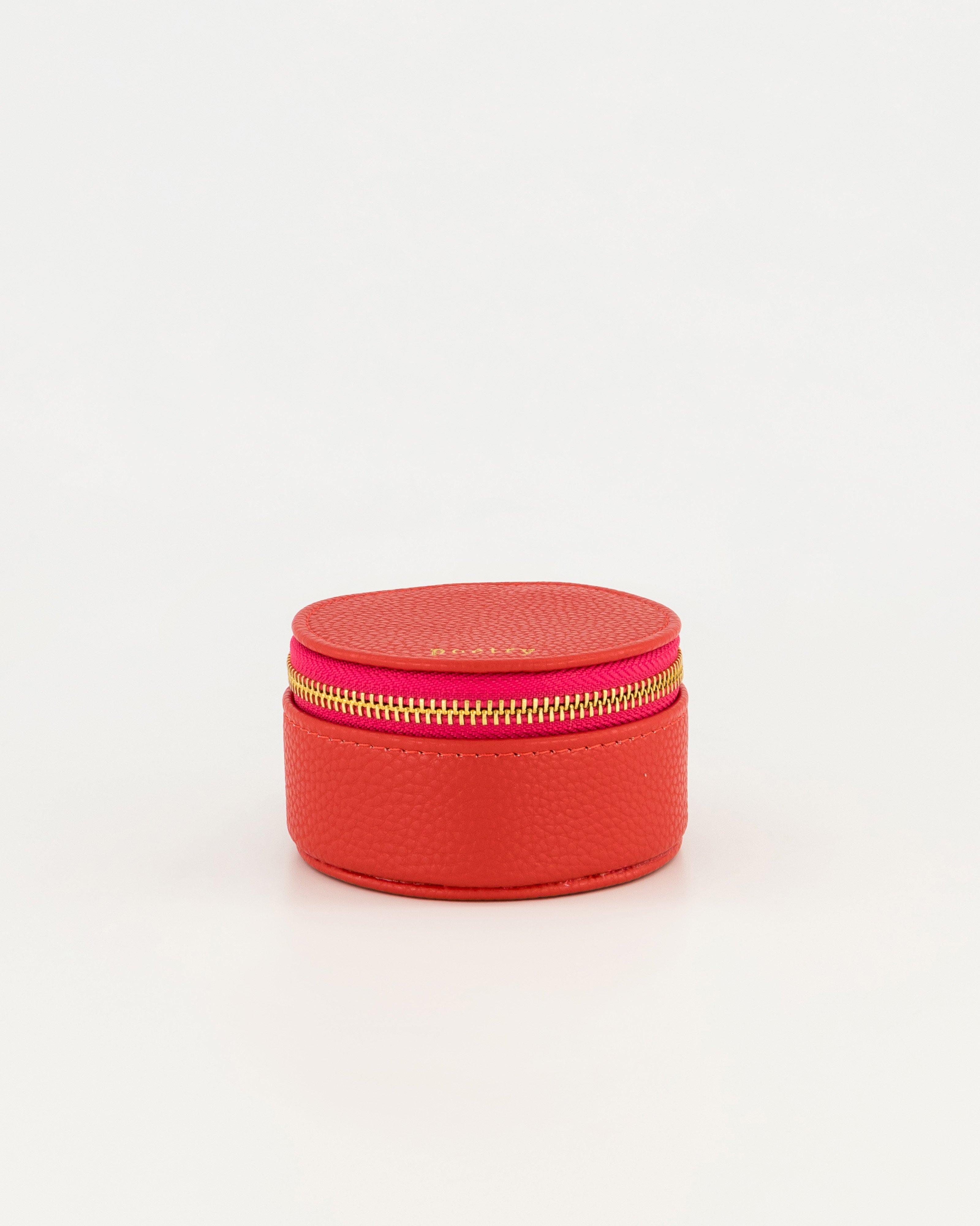 Mia Small Round Jewellery box -  Red