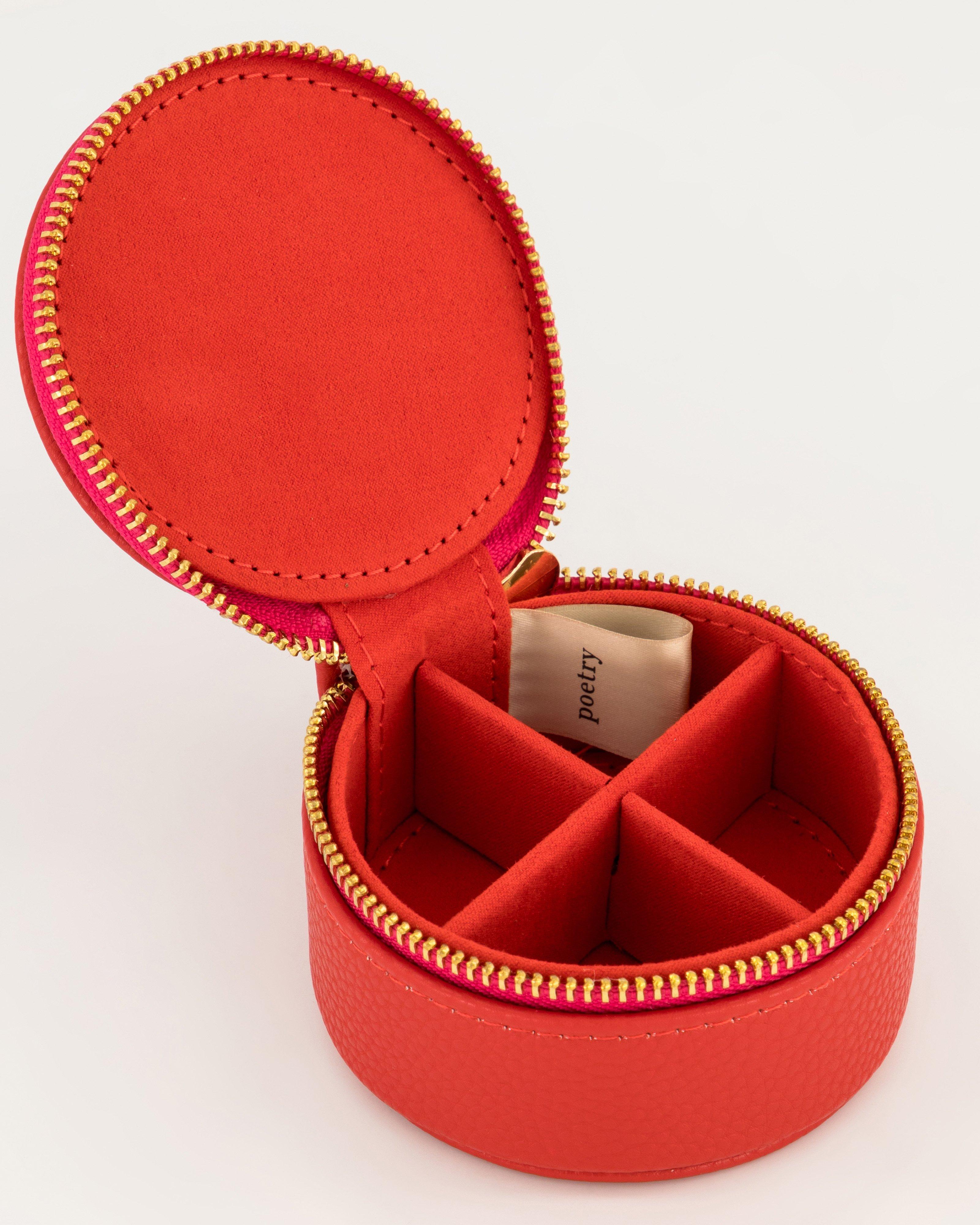 Mia Small Round Jewellery box -  Red