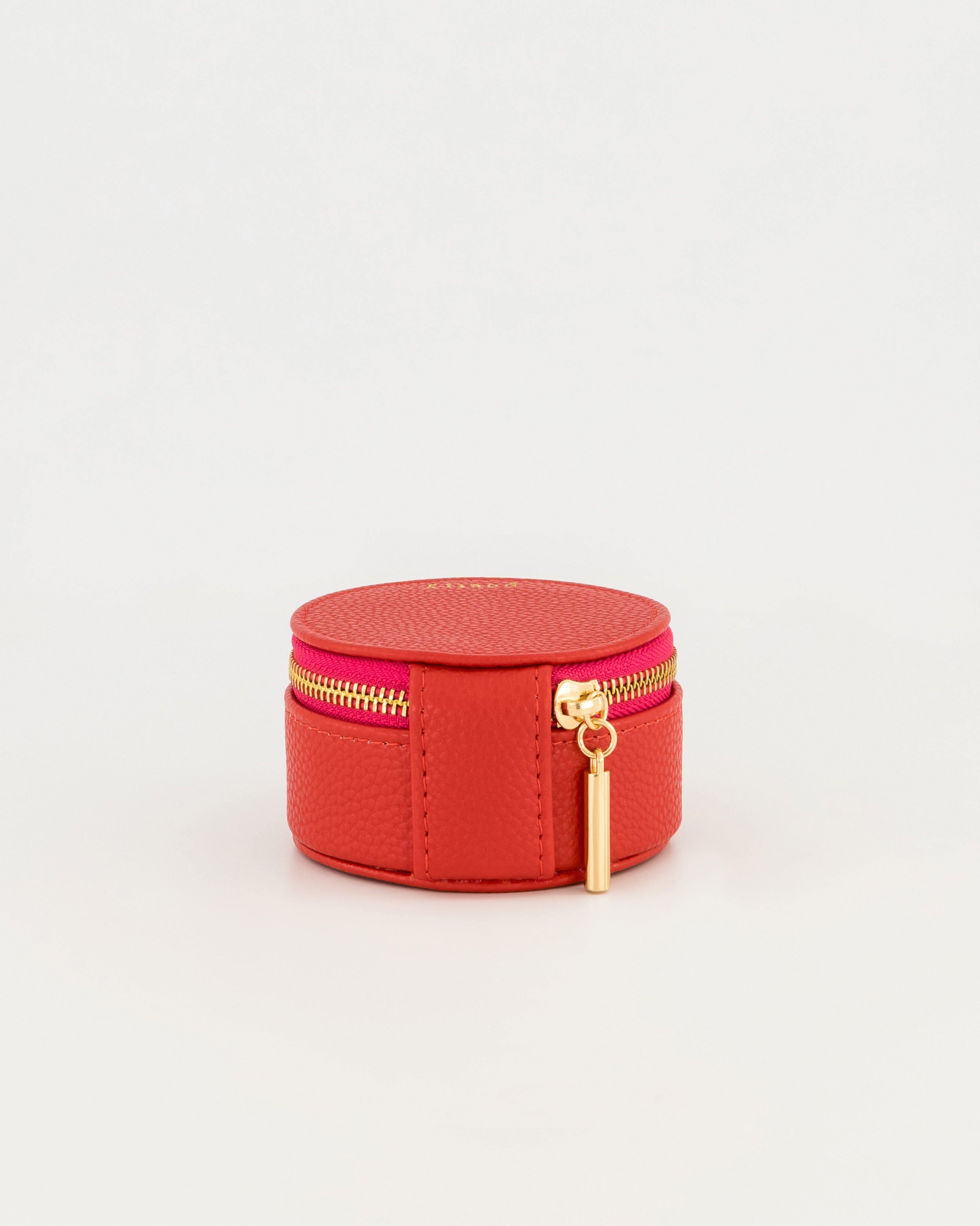 Mia Small Round Jewellery box -  Red