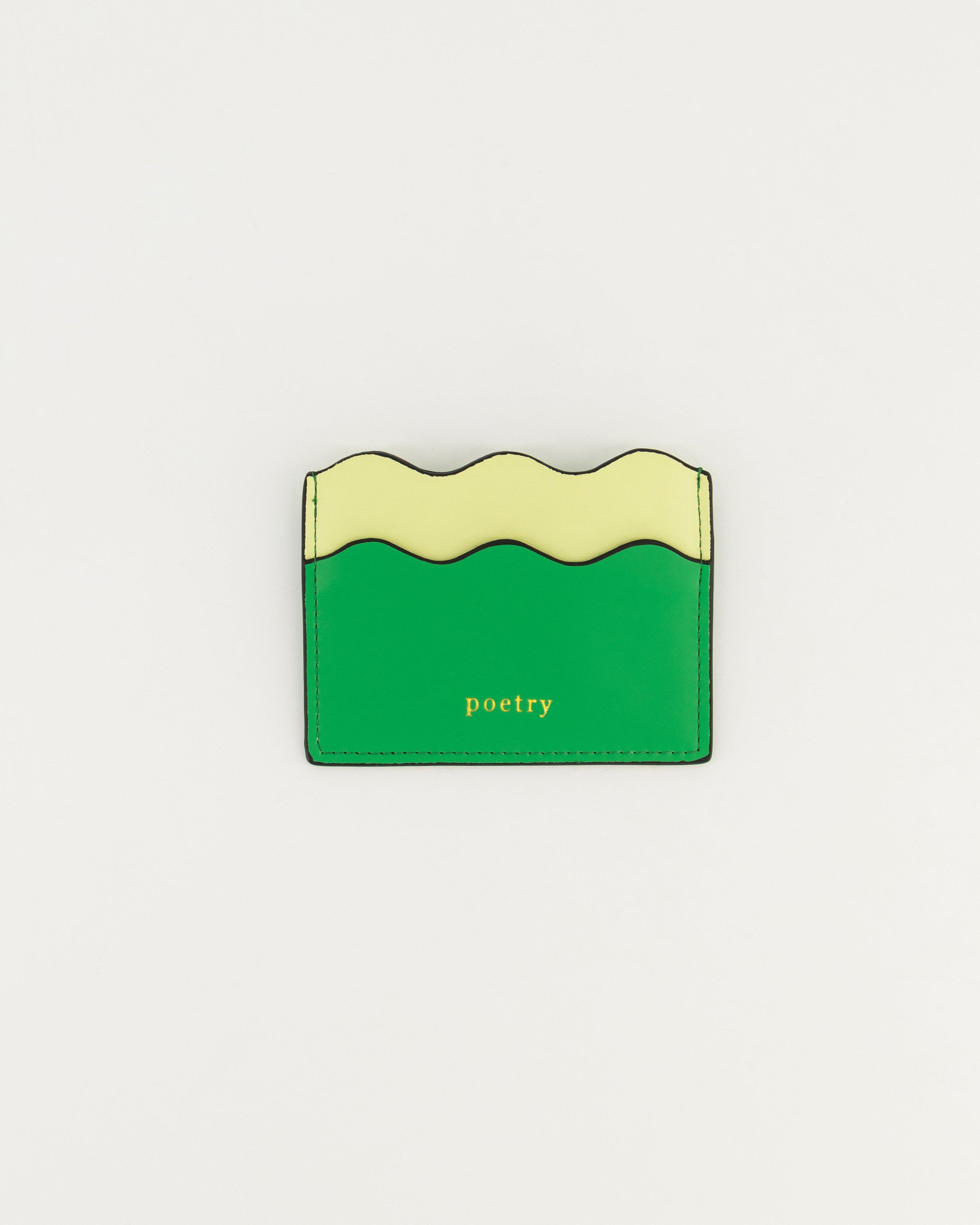 Sakura Scalloped Colourblock Card Holder -  Green