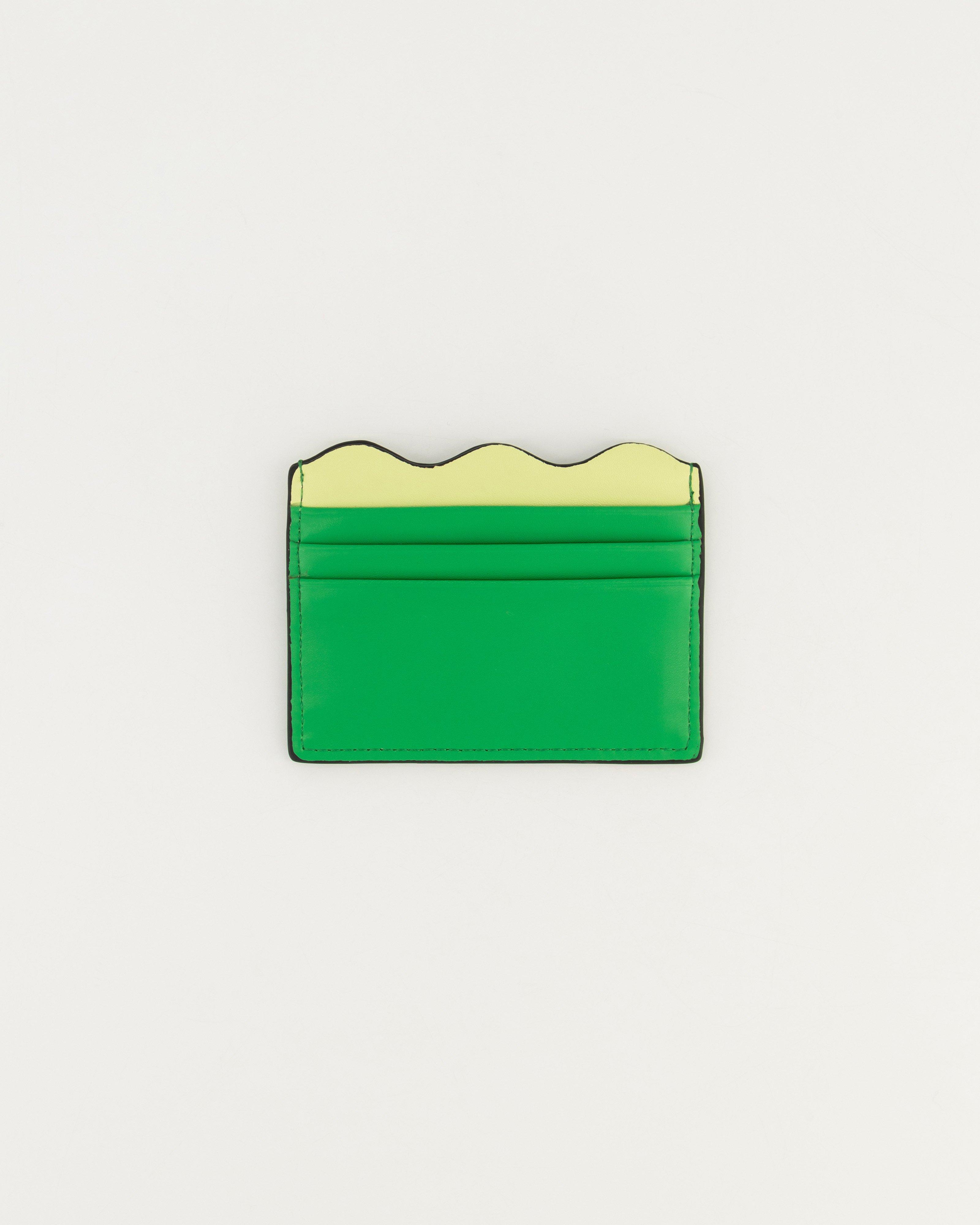 Sakura Scalloped Colourblock Card Holder -  Green