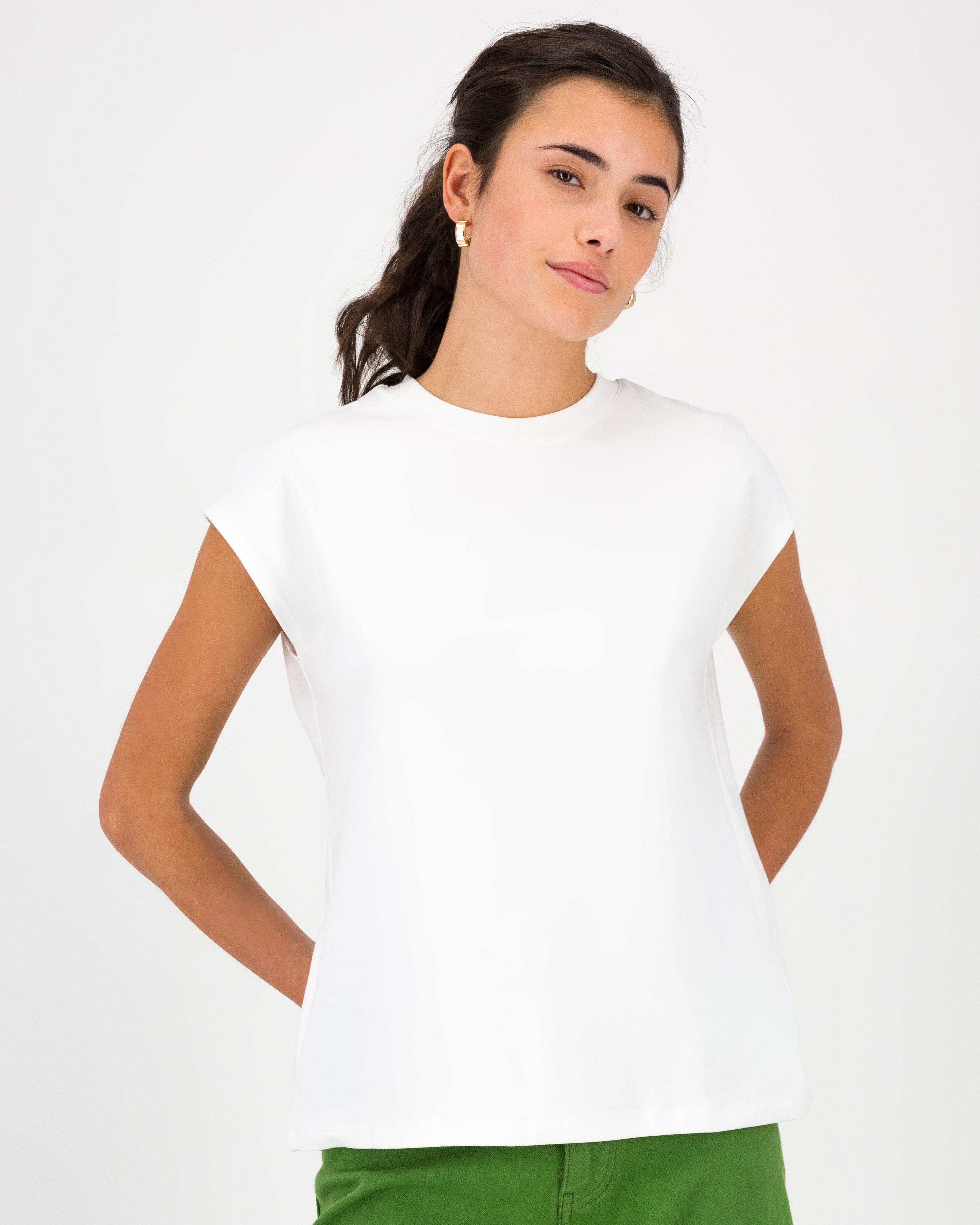 Jenna Crew Neck Tee -  White