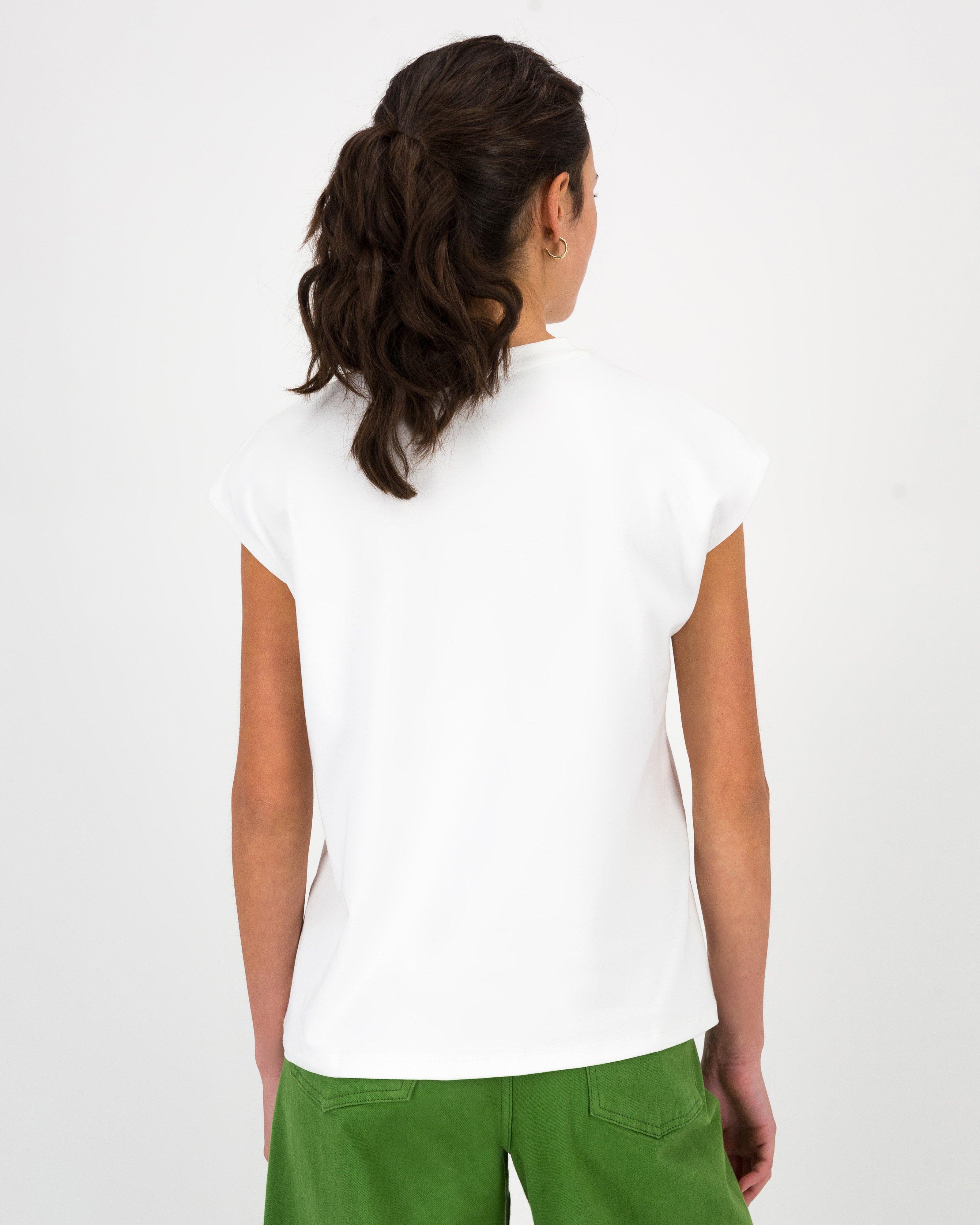 Jenna Crew Neck Tee -  White