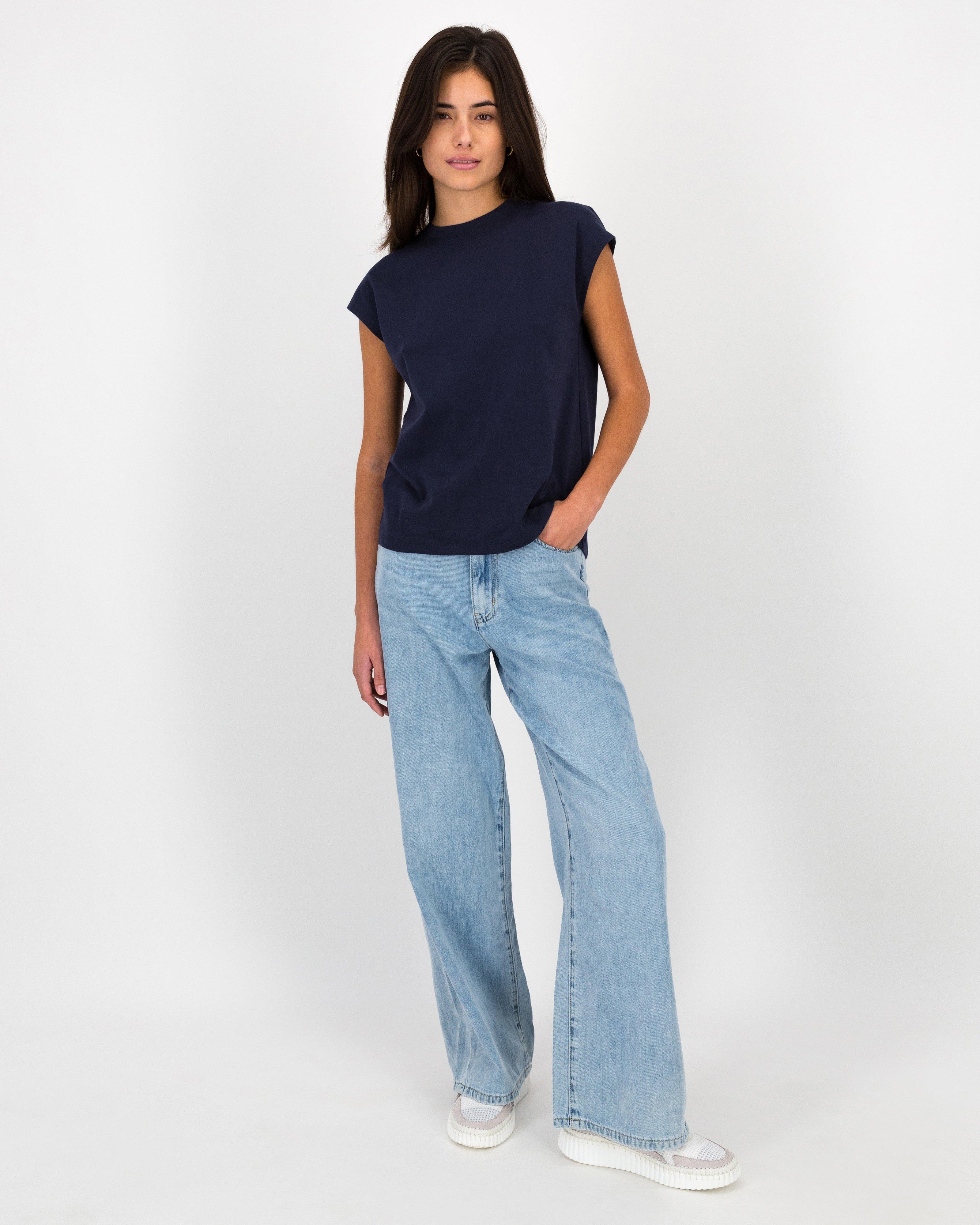 Jenna Crew Neck Tee -  Navy