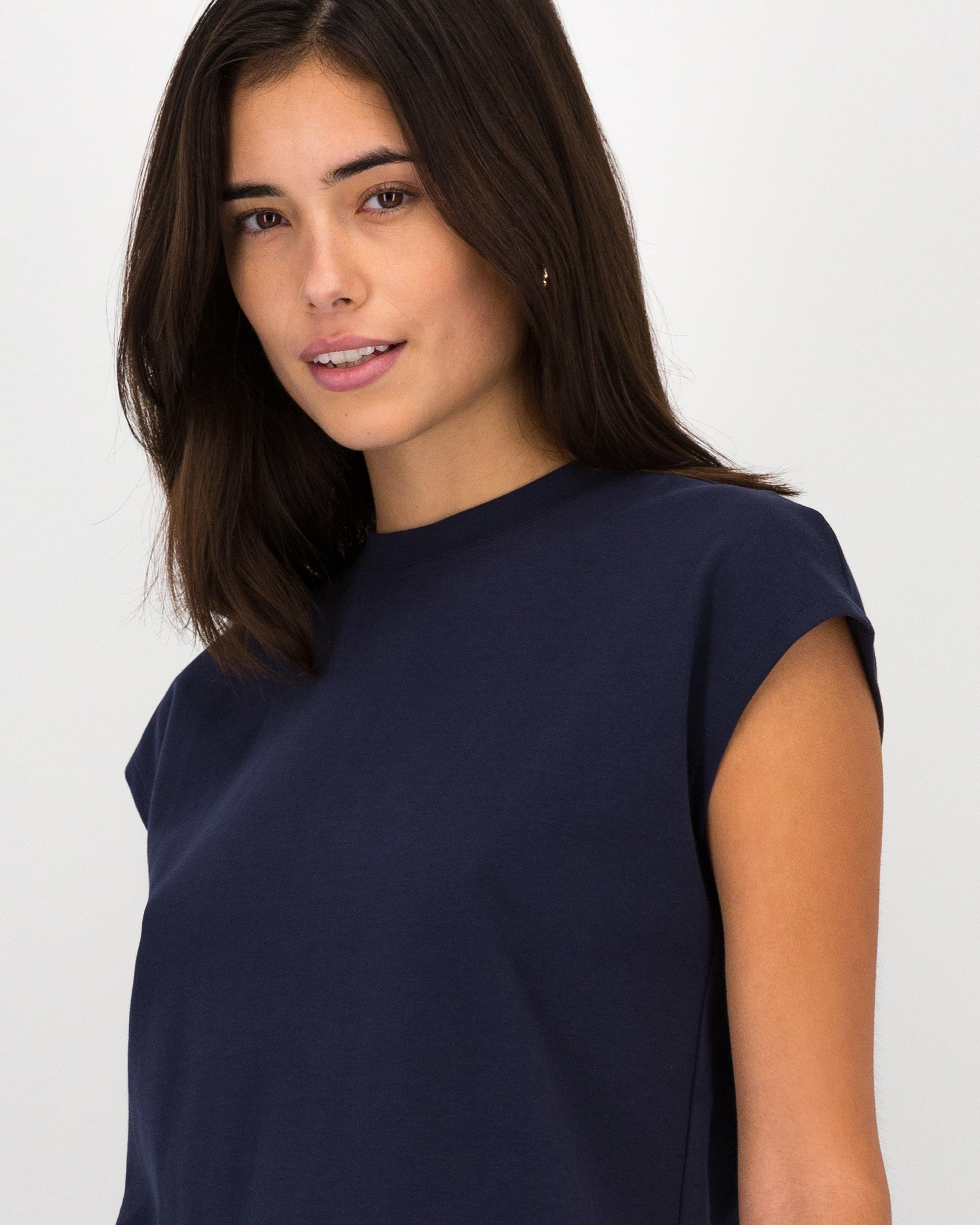 Jenna Crew Neck Tee -  Navy
