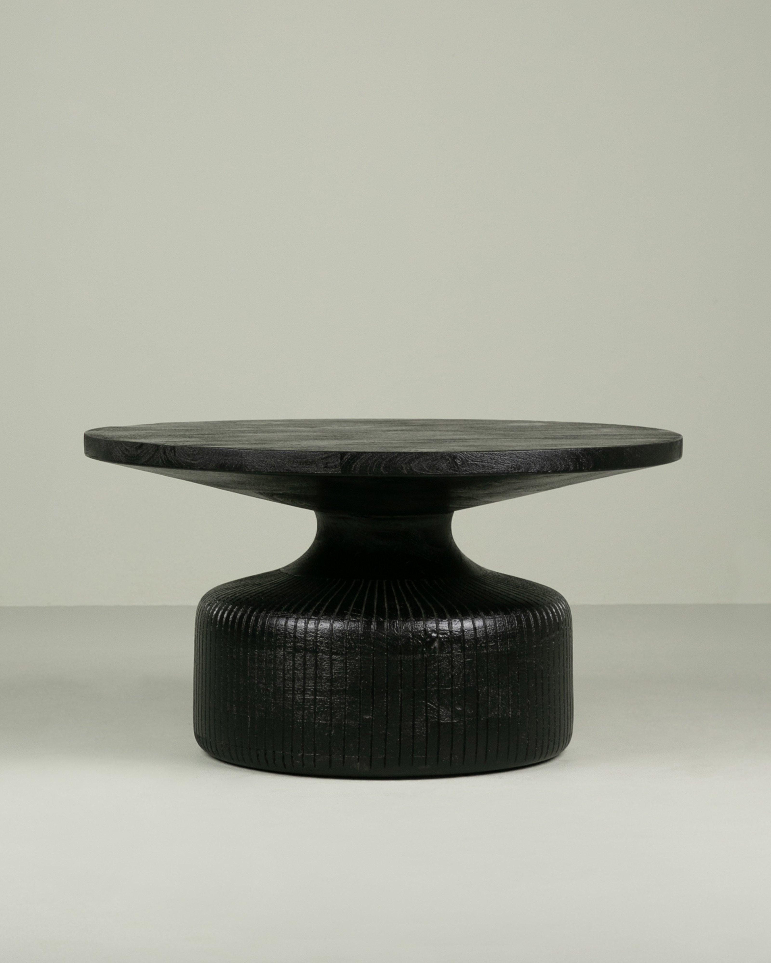 Charlie Ribbed Coffee Table -  Black