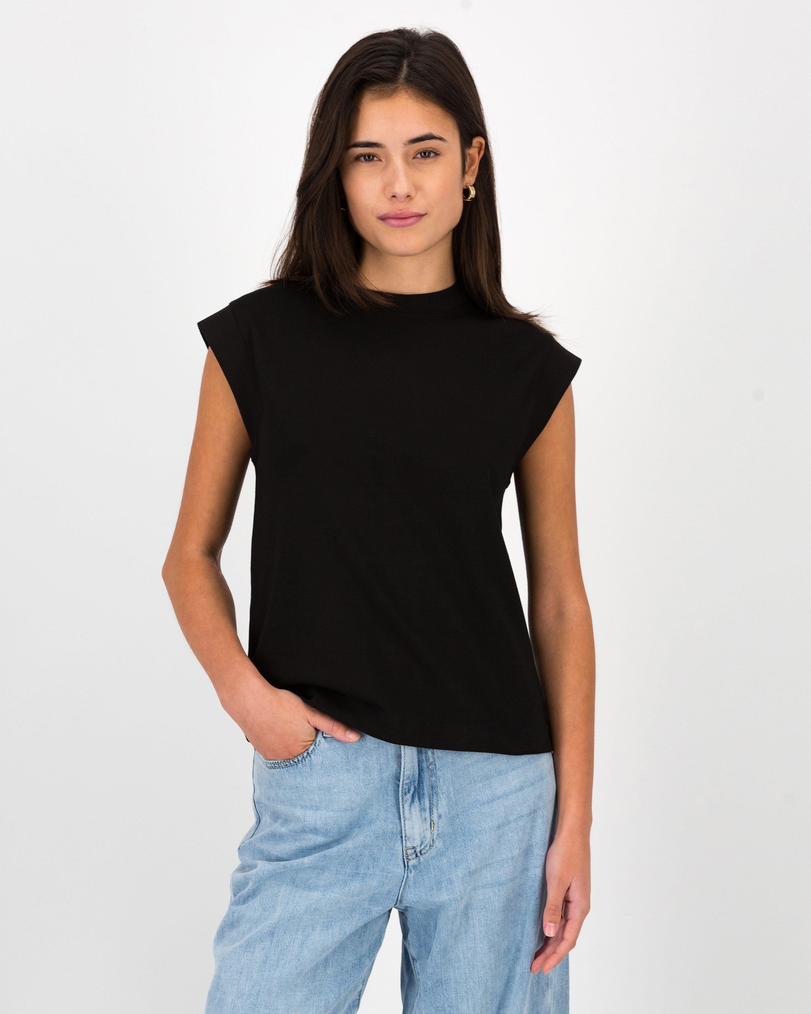 Abigail Rib Detail Top -  Black